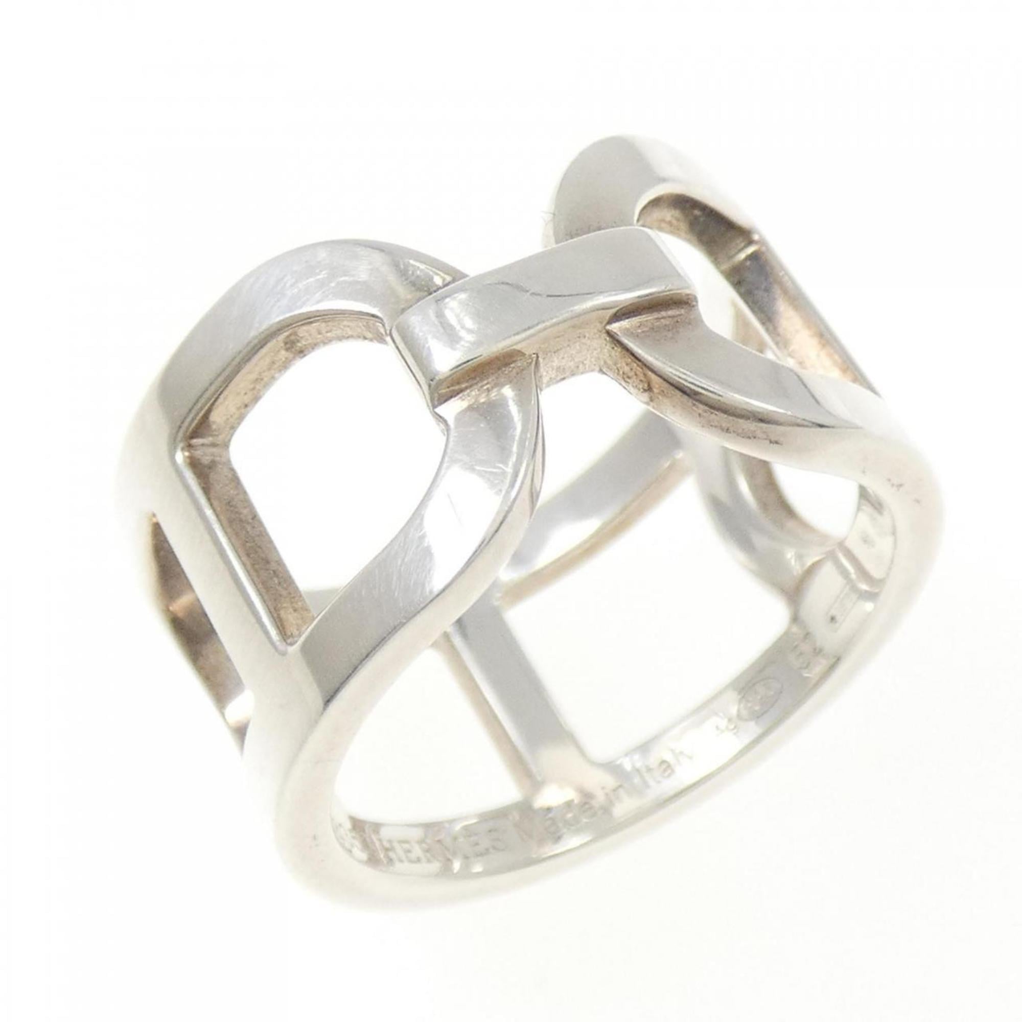 Hermes Silver Silver 925 Band Ring (Pre-Owned)