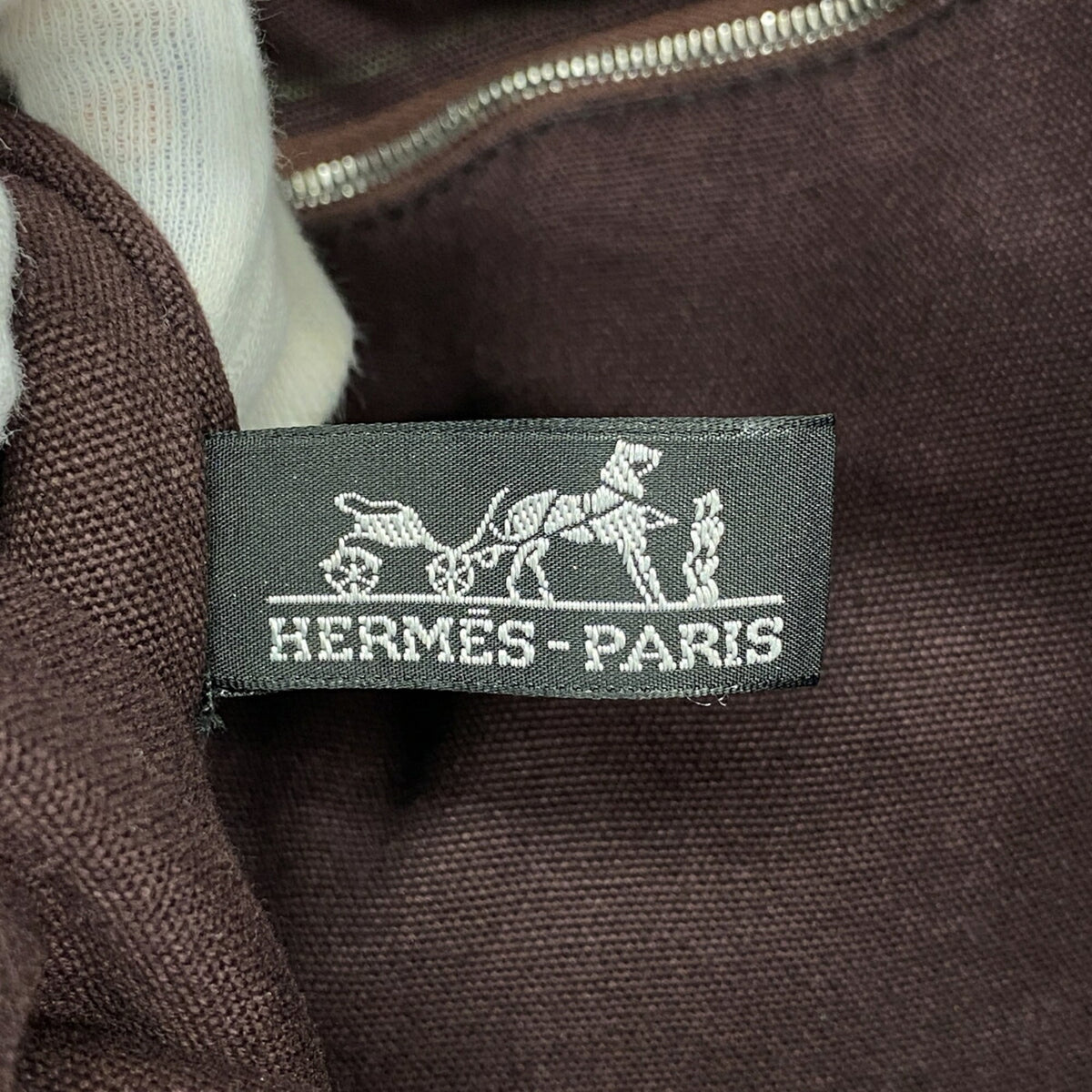 Hermes Black Bordeaux Canvas Tote Bag (Pre-Owned)