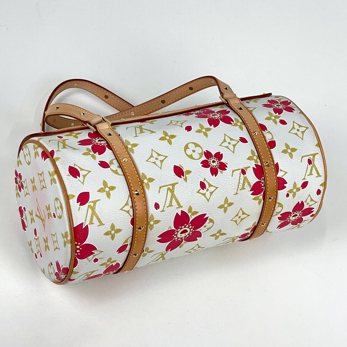 Louis Vuitton White Monogram Cherry Blossom Handbag (Pre-Owned)