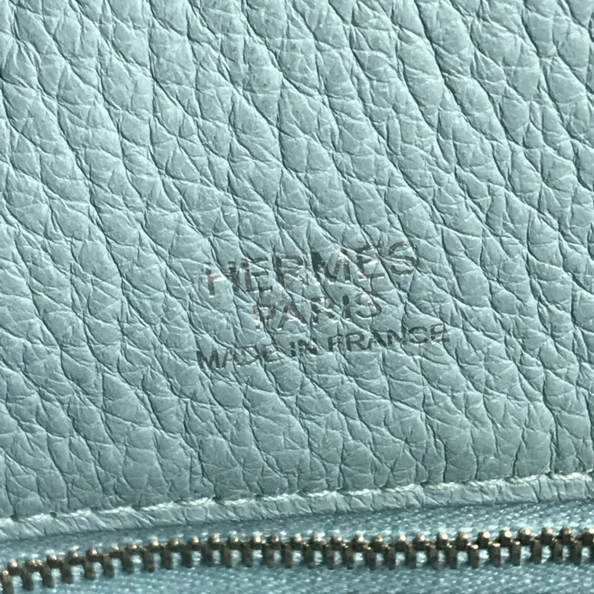 Hermes Blue Taurillon Clemence Leather Shoulder Bag Tote Bag (Pre-Owned)