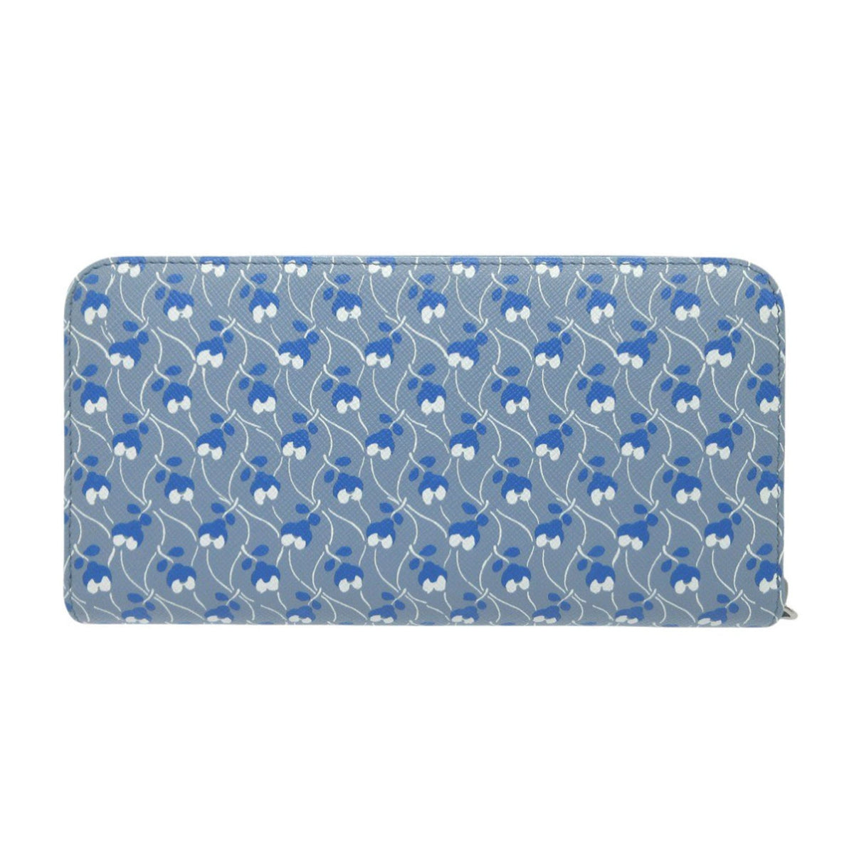 Prada Blue Leather Long Wallet (Bi-Fold) (Pre-Owned)