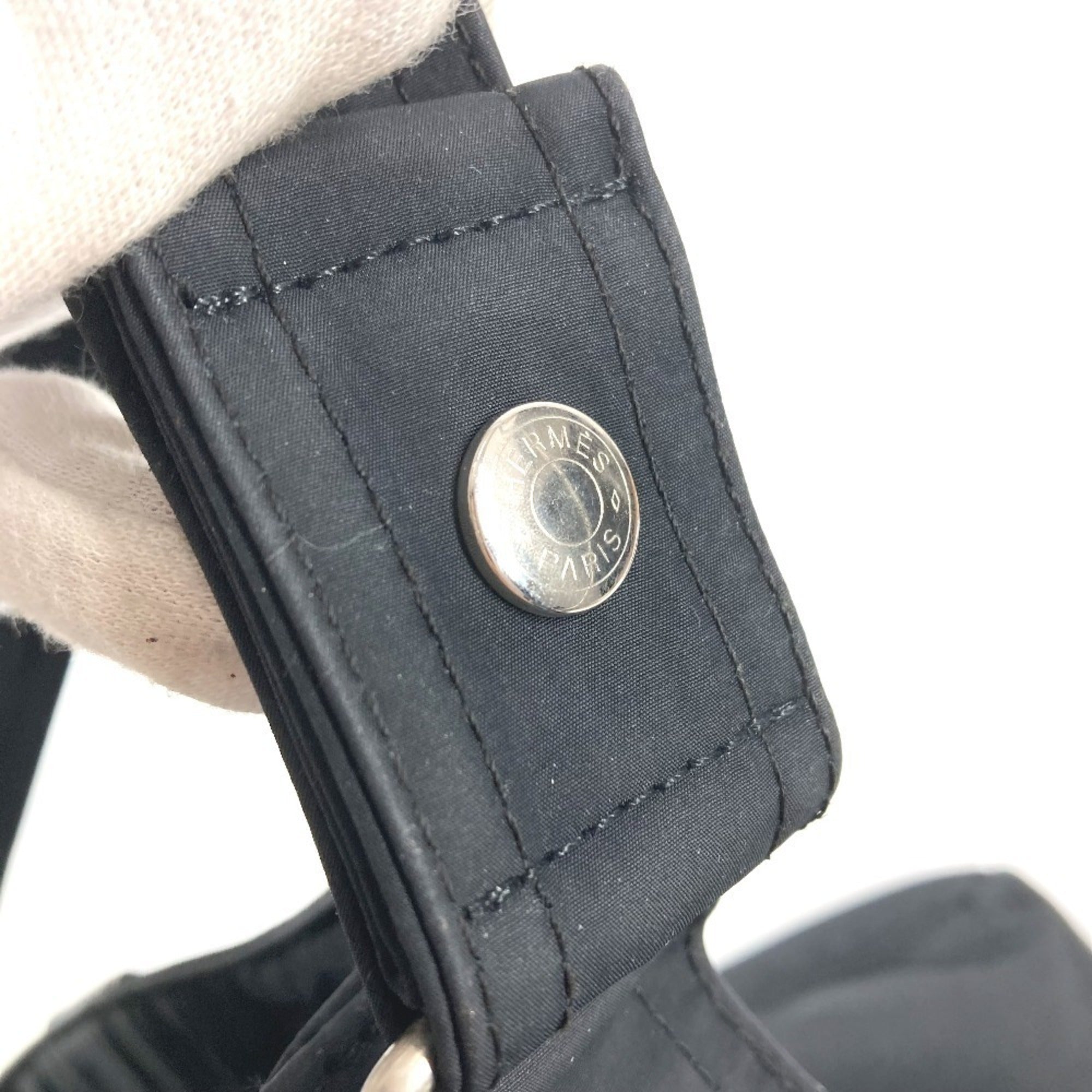 Hermes Black Nylon Pochette Shoulder Bag (Pre-Owned)