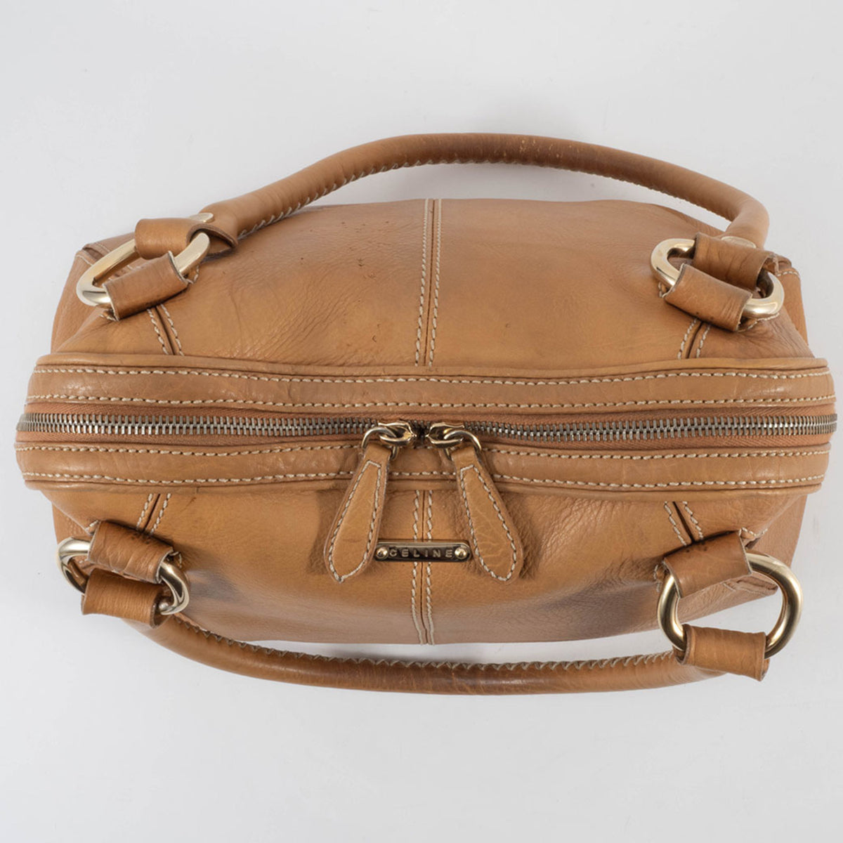 Celine Beige Leather Shoulder Bag (Pre-Owned)