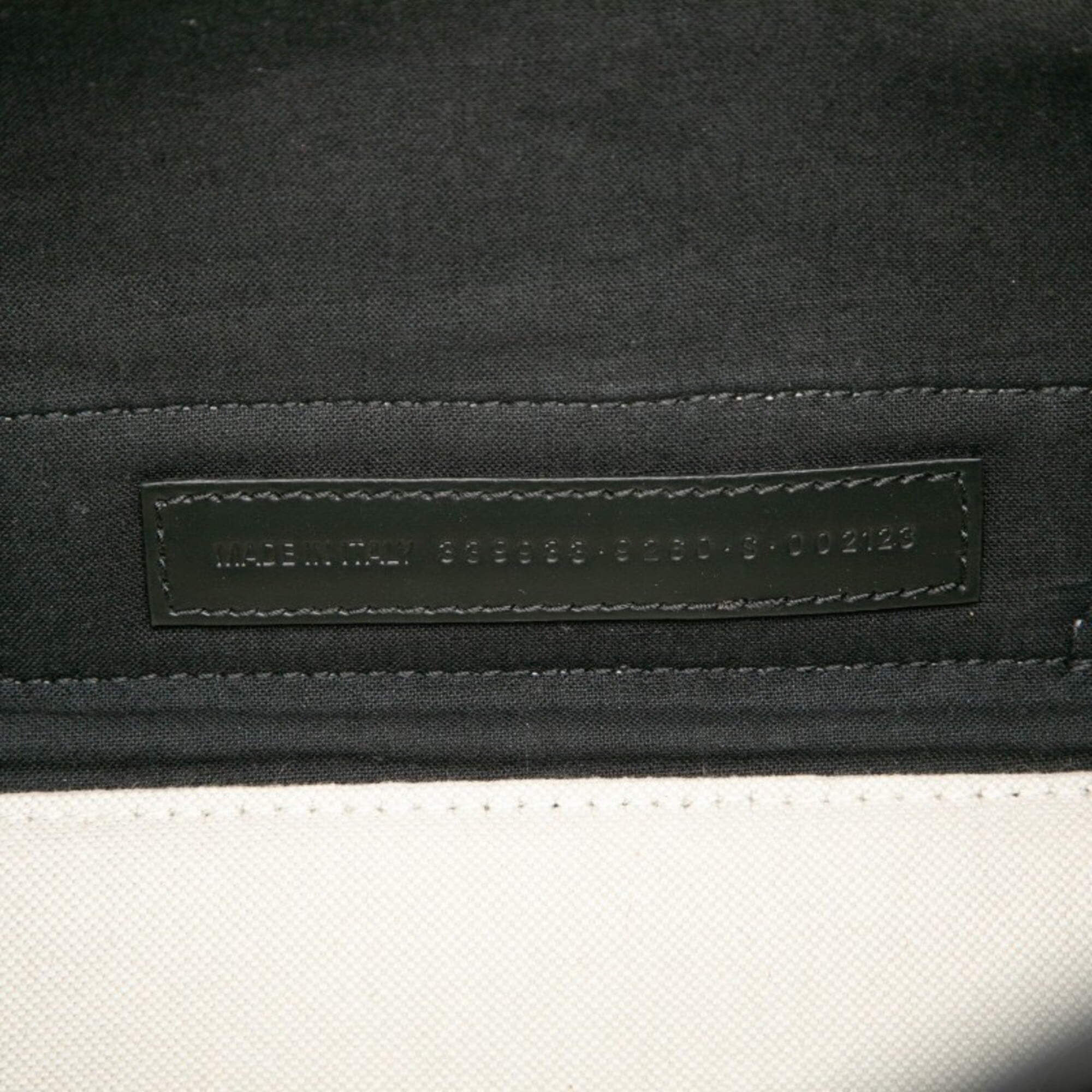Balenciaga Black Ivory Canvas Leather Handbag Pouch Tote Bag (Pre-Owned)