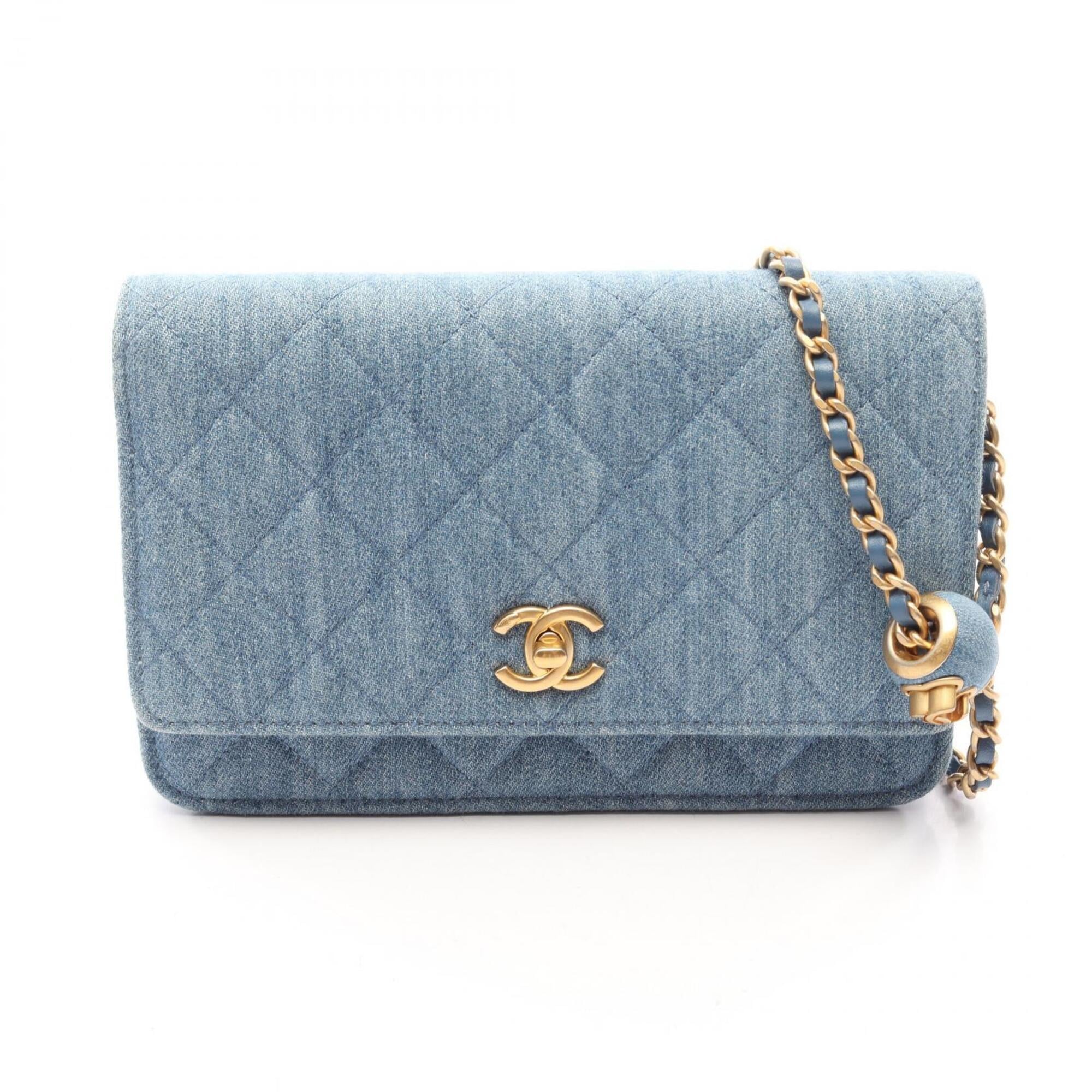 Chanel Blue Denim Handbag Shoulder Bag (Pre-Owned)