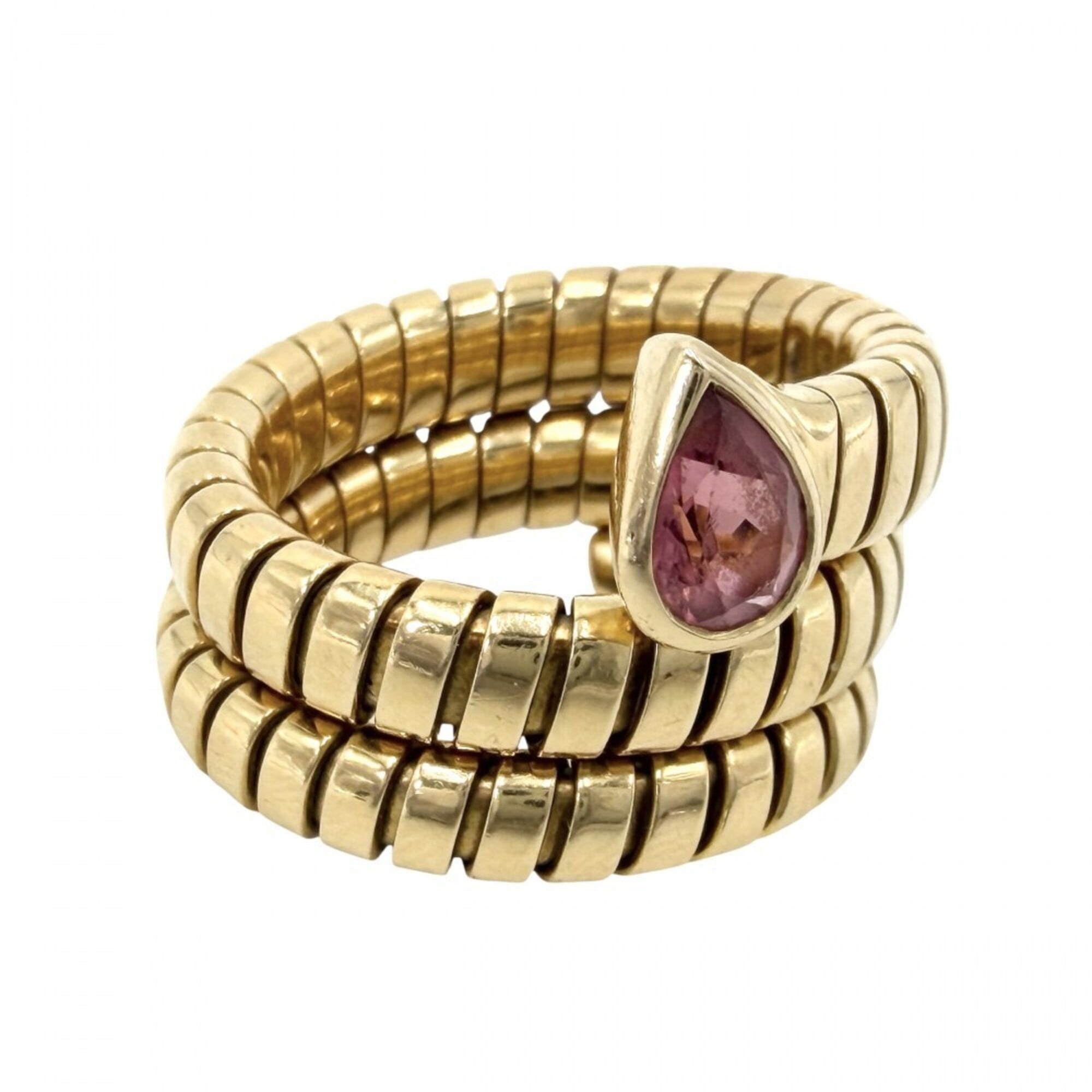 Bvlgari Tubogas Gold Pink Yellow Gold (18K) Band Ring (Pre-Owned)