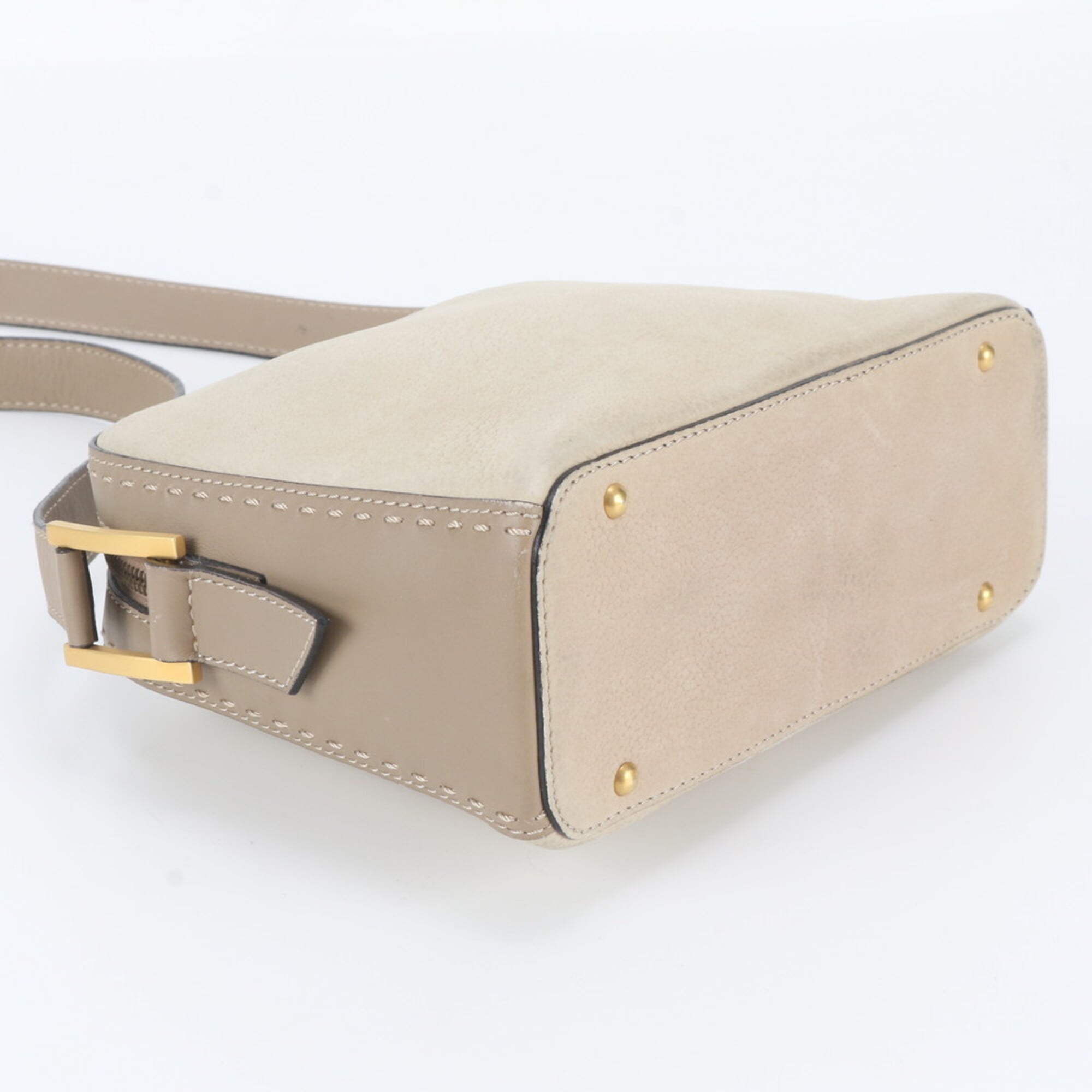 Celine Beige Leather Shoulder Bag (Pre-Owned)
