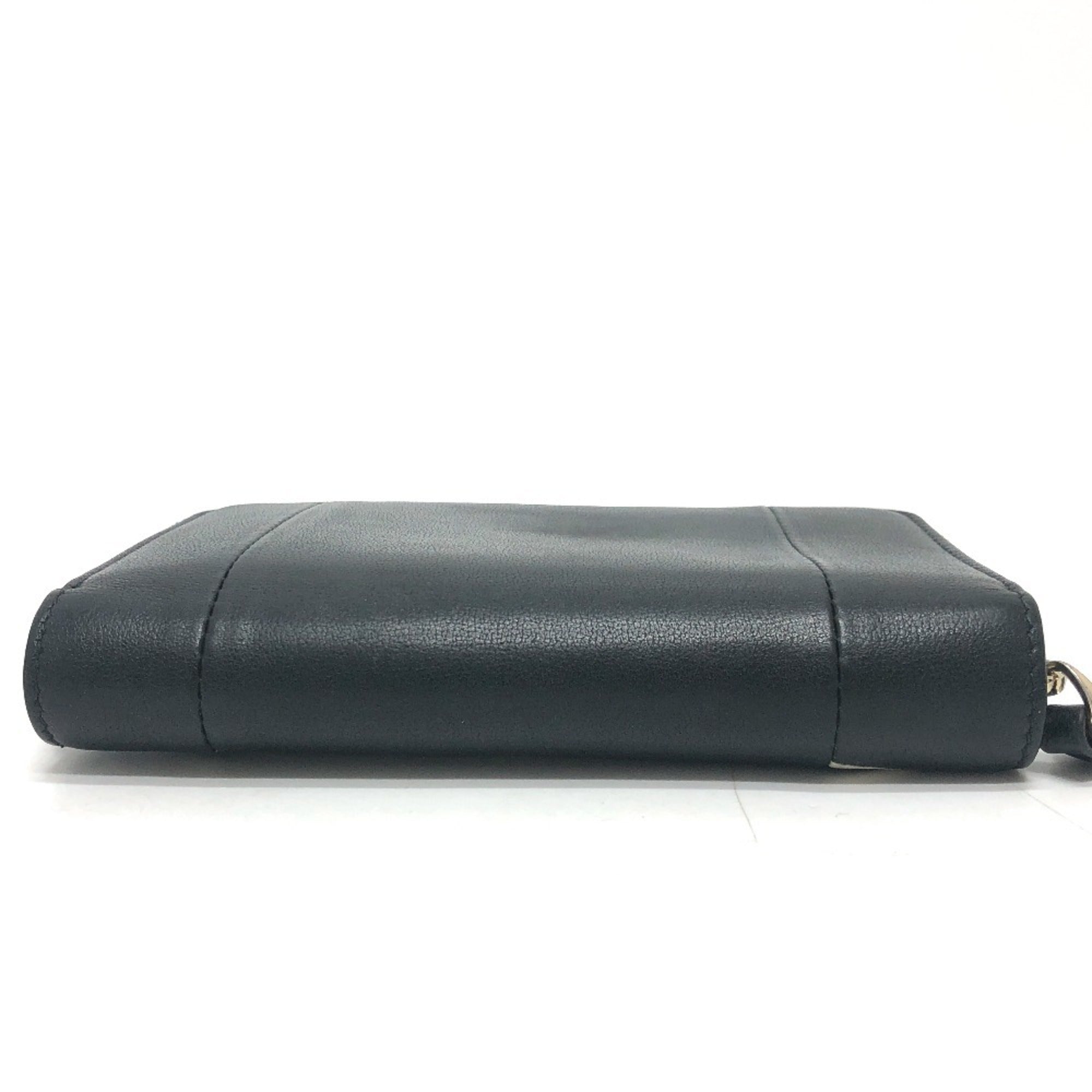 Valentino Black White Leather Wallet (Bi-Fold) (Pre-Owned)