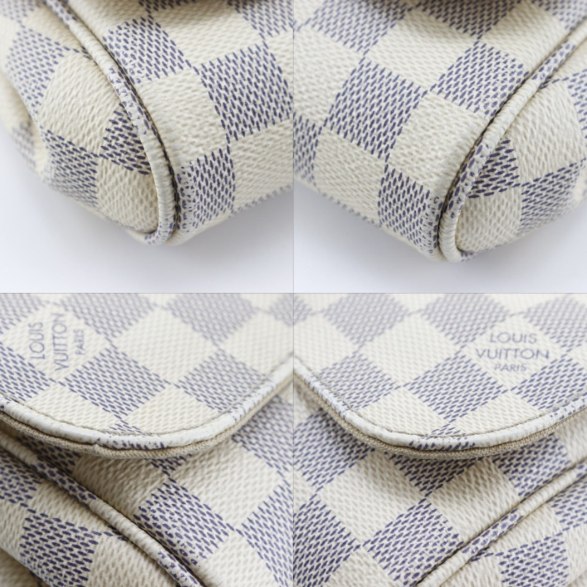 Louis Vuitton White Damier Azur Canvas Shoulder Bag (Pre-Owned)