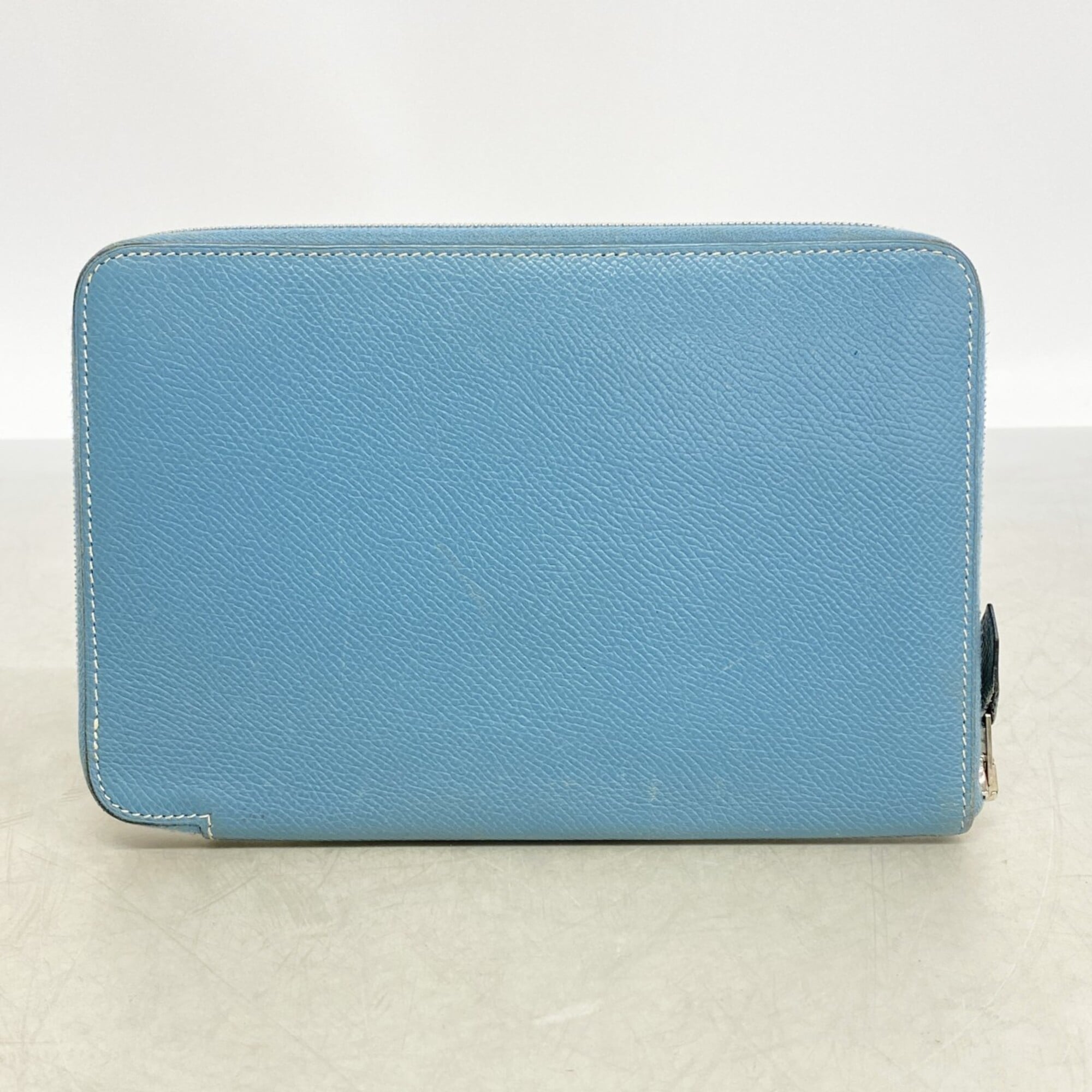 Hermes Blue Jean Epsom Leather Long Wallet (Bi-Fold) (Pre-Owned)