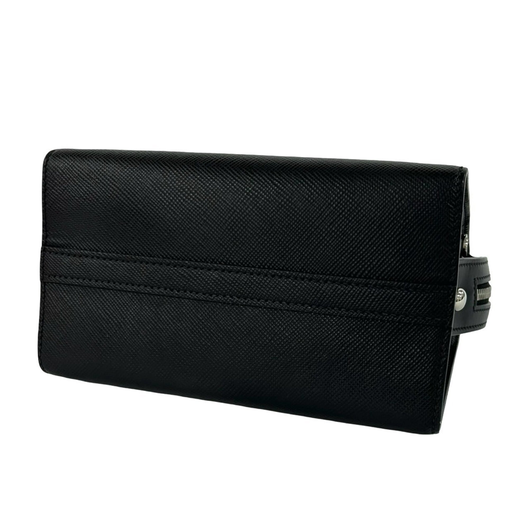 Prada Black Leather Handbag Shoulder Bag (Pre-Owned)