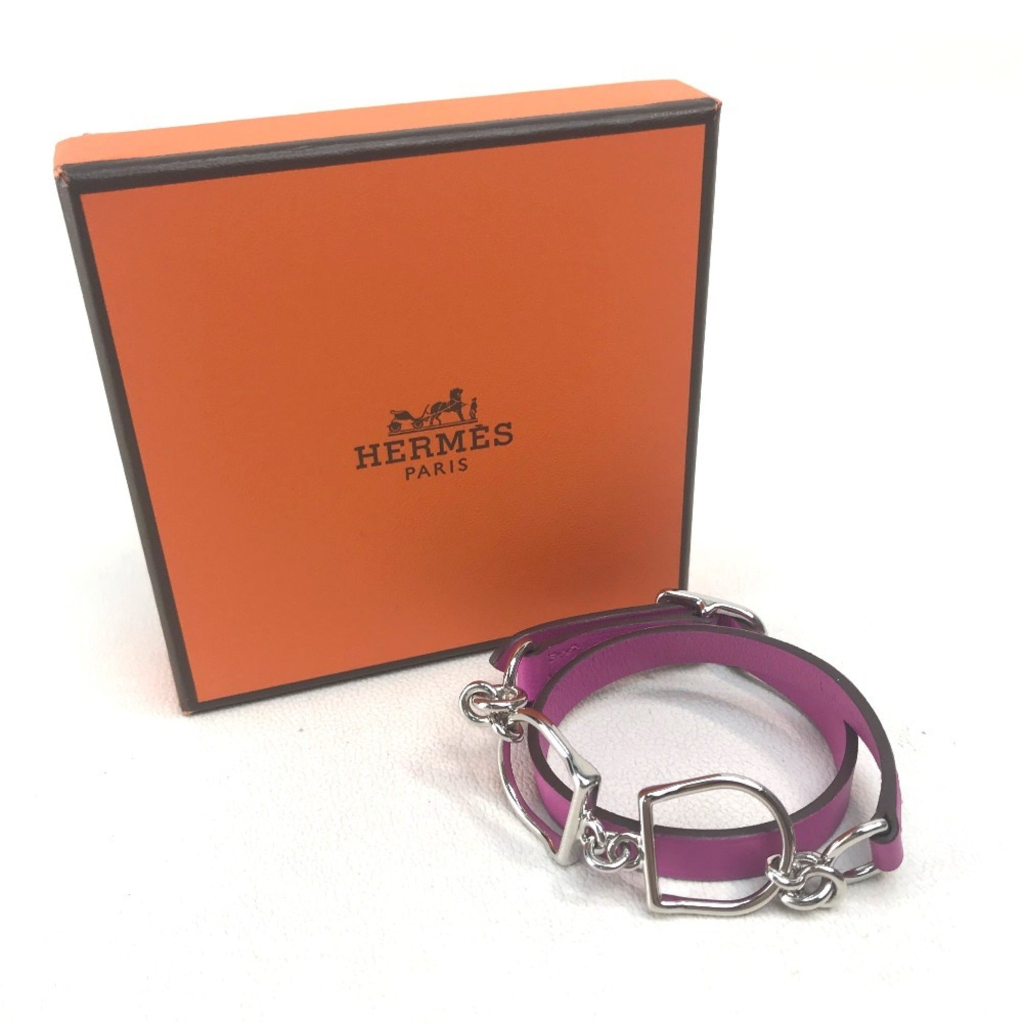 Hermes Purple Swift Leather Charm Bracelet (Pre-Owned)