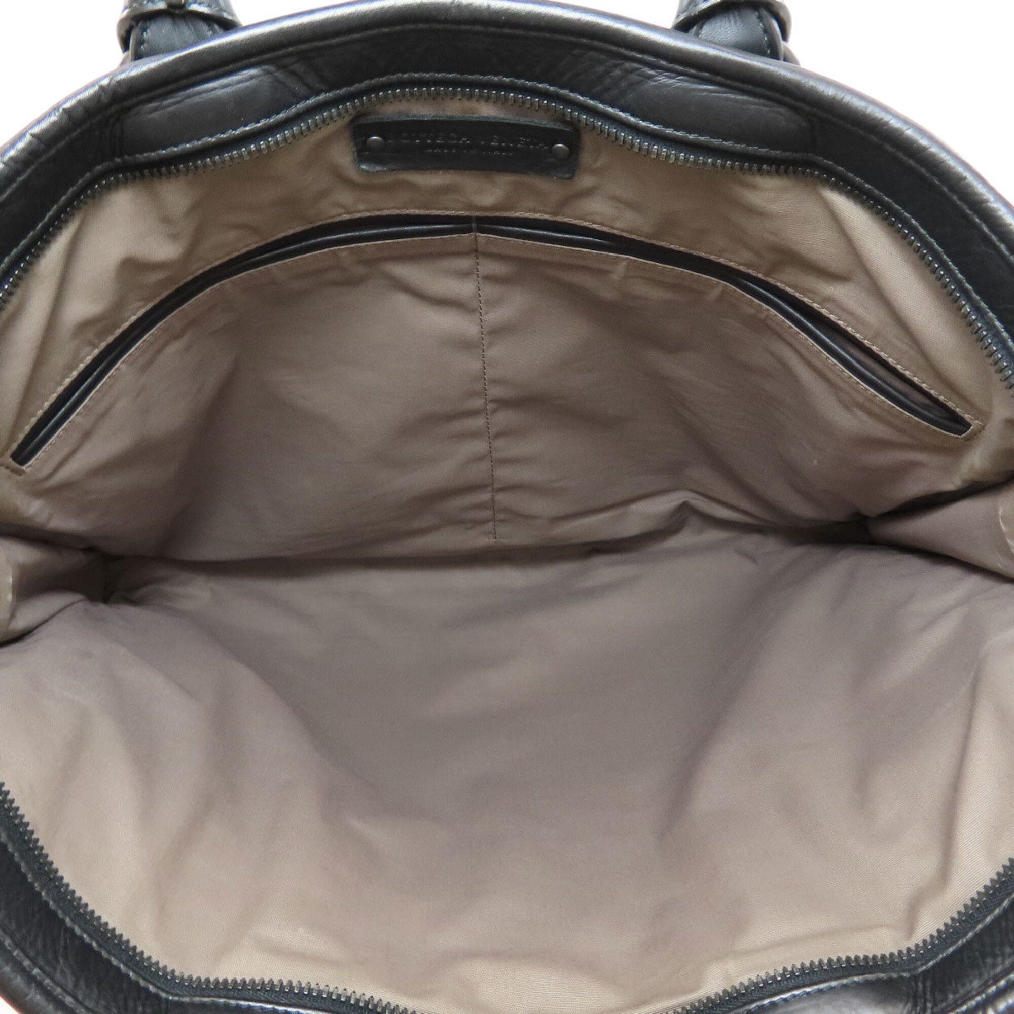 Bottega Veneta Intrecciato Black Leather Briefcase (Pre-Owned)