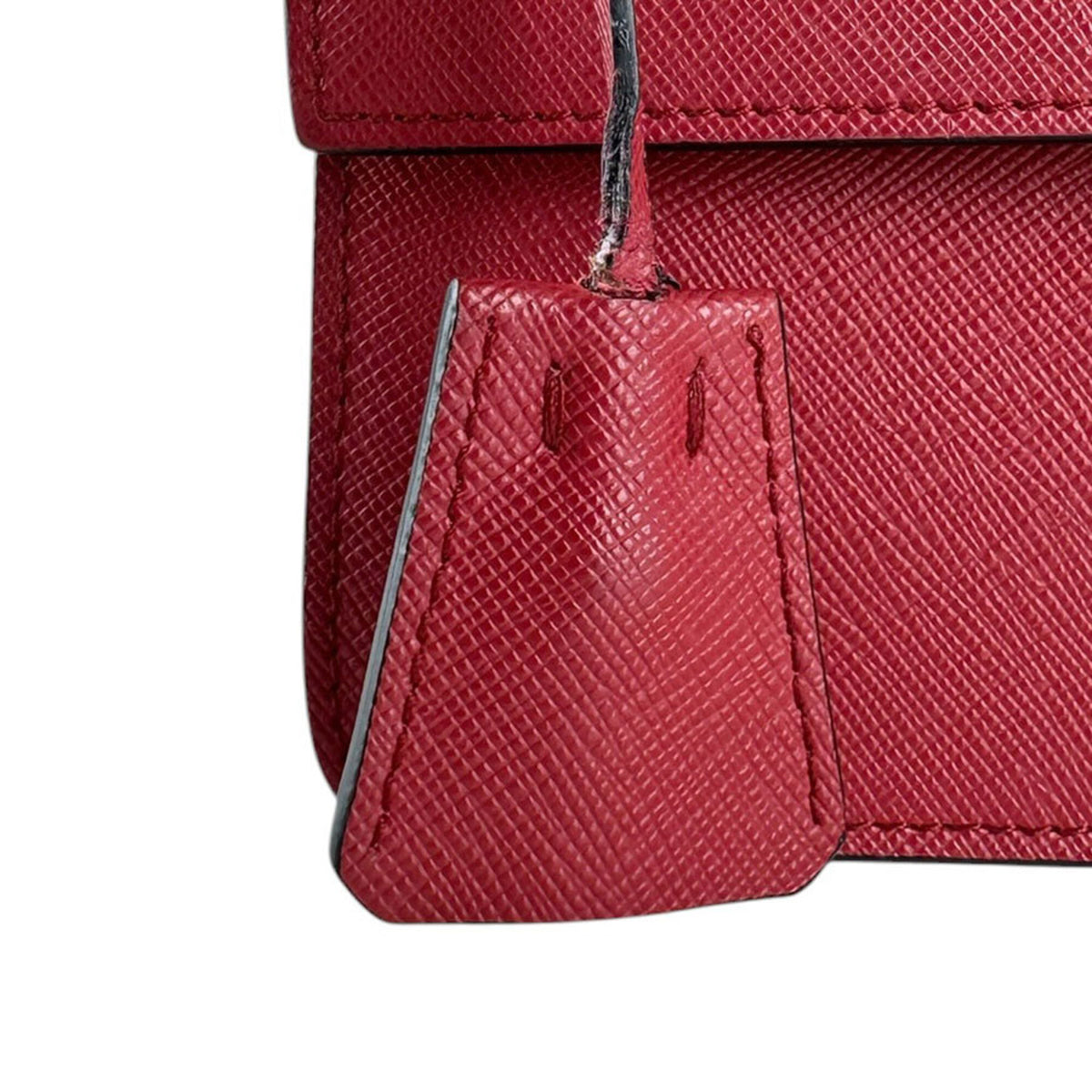 Prada Red Color Leather Shoulder Bag (Pre-Owned)