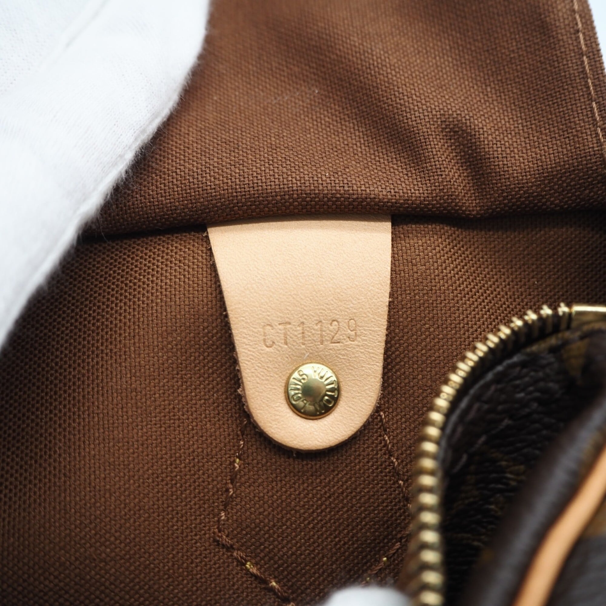 Louis Vuitton Beige Brown Coated Canvas Handbag (Pre-Owned)