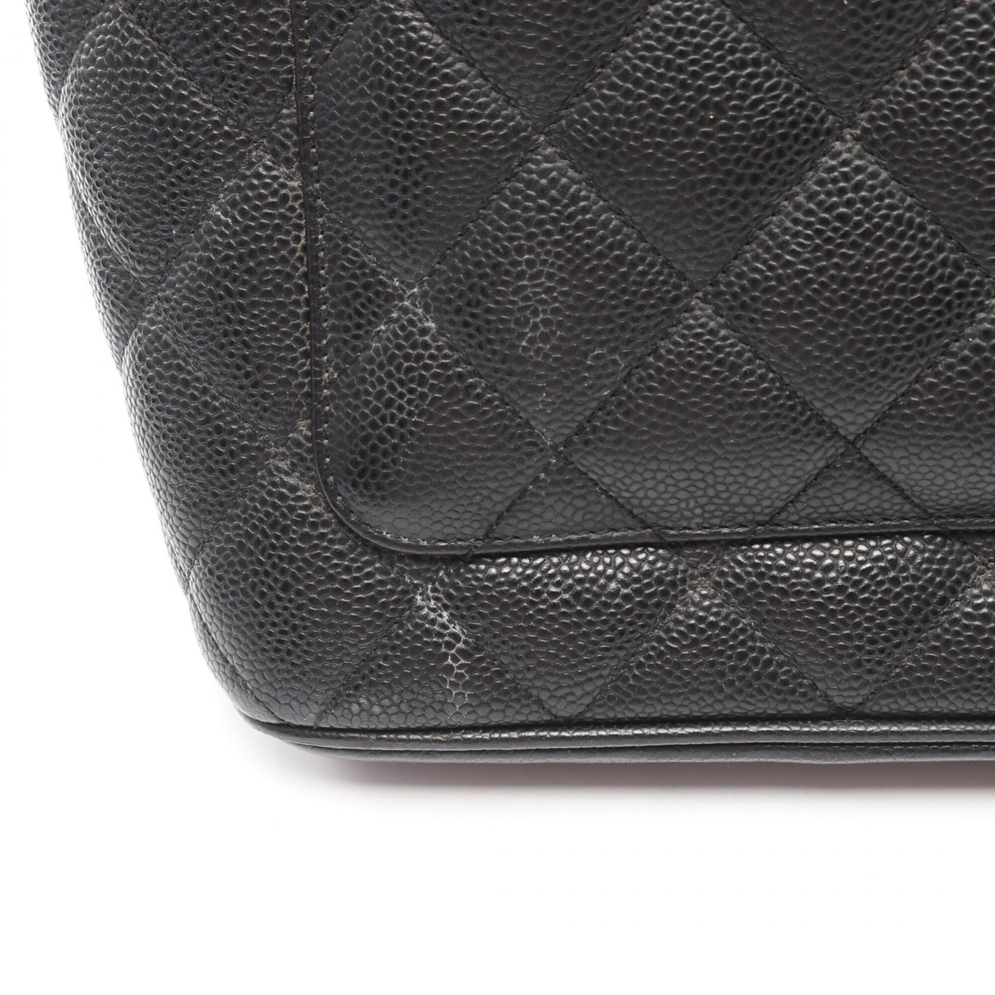 Chanel Black Grained Calfskin Handbag Tote Bag (Pre-Owned)