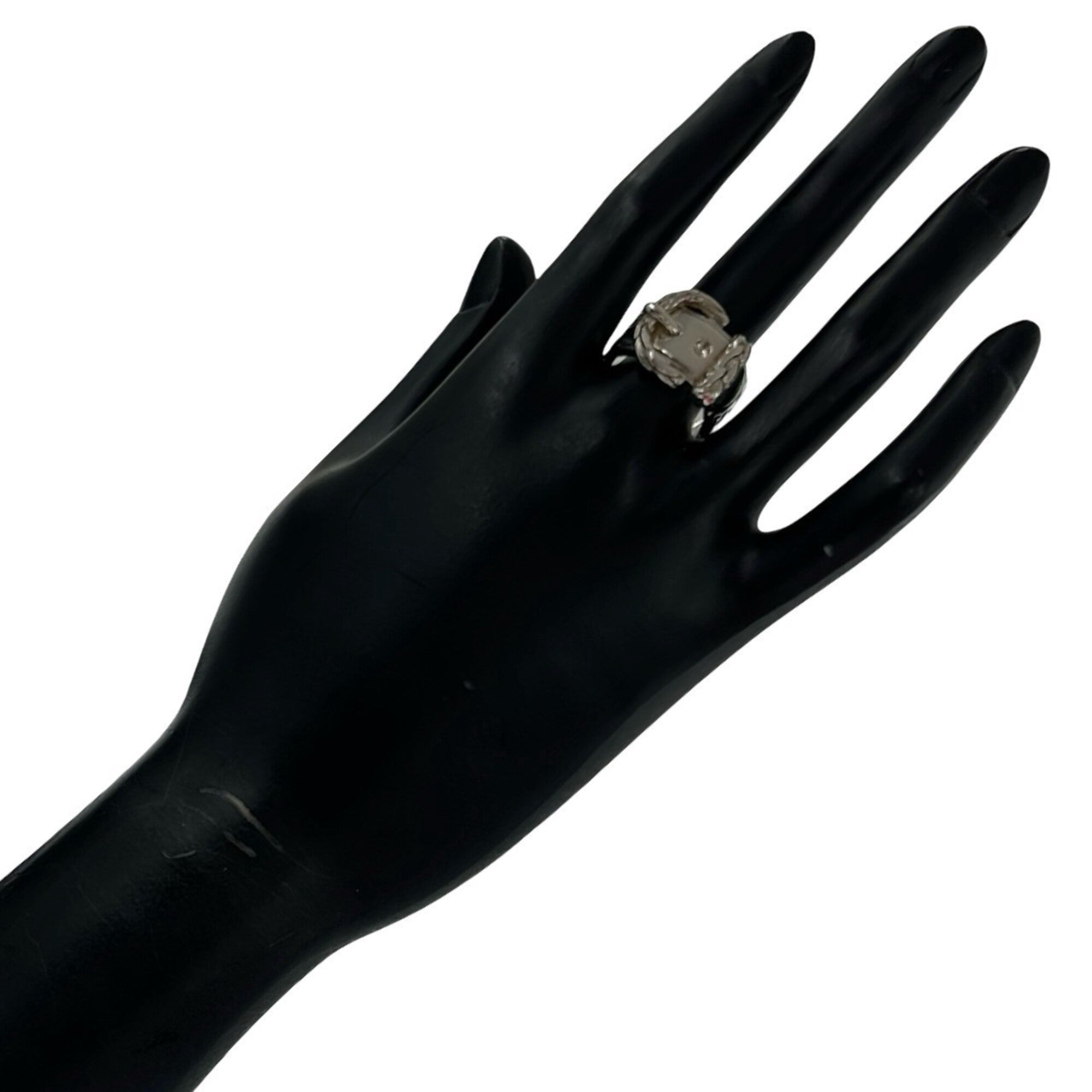 Hermes Silver Silver 925 Band Ring (Pre-Owned)