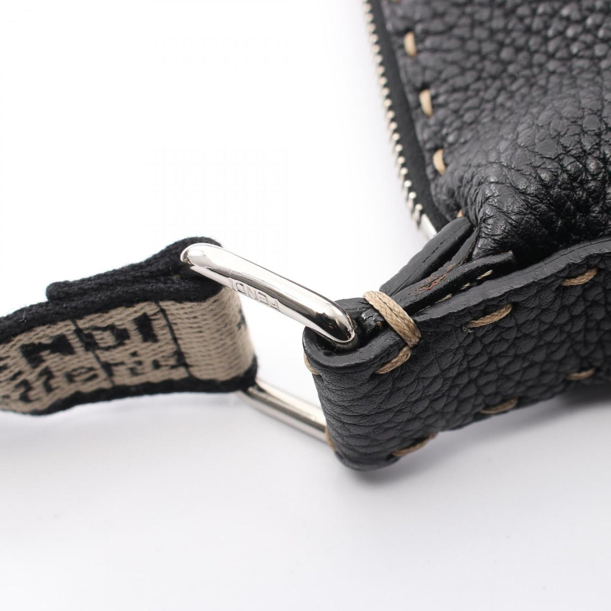 Fendi Black Leather Handbag Shoulder Bag (Pre-Owned)