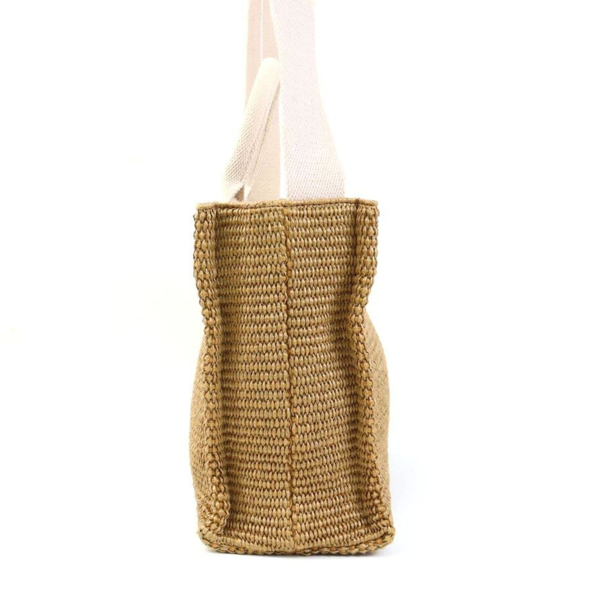 Marni Ivory Raffia Canvas Handbag Shoulder Bag (Pre-Owned)