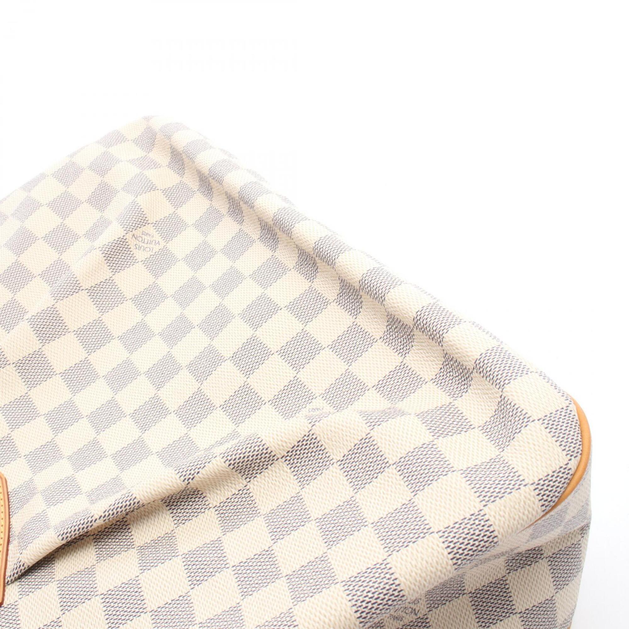 Louis Vuitton Damier Azur White Coated Canvas Handbag Shoulder Bag (Pre-Owned)