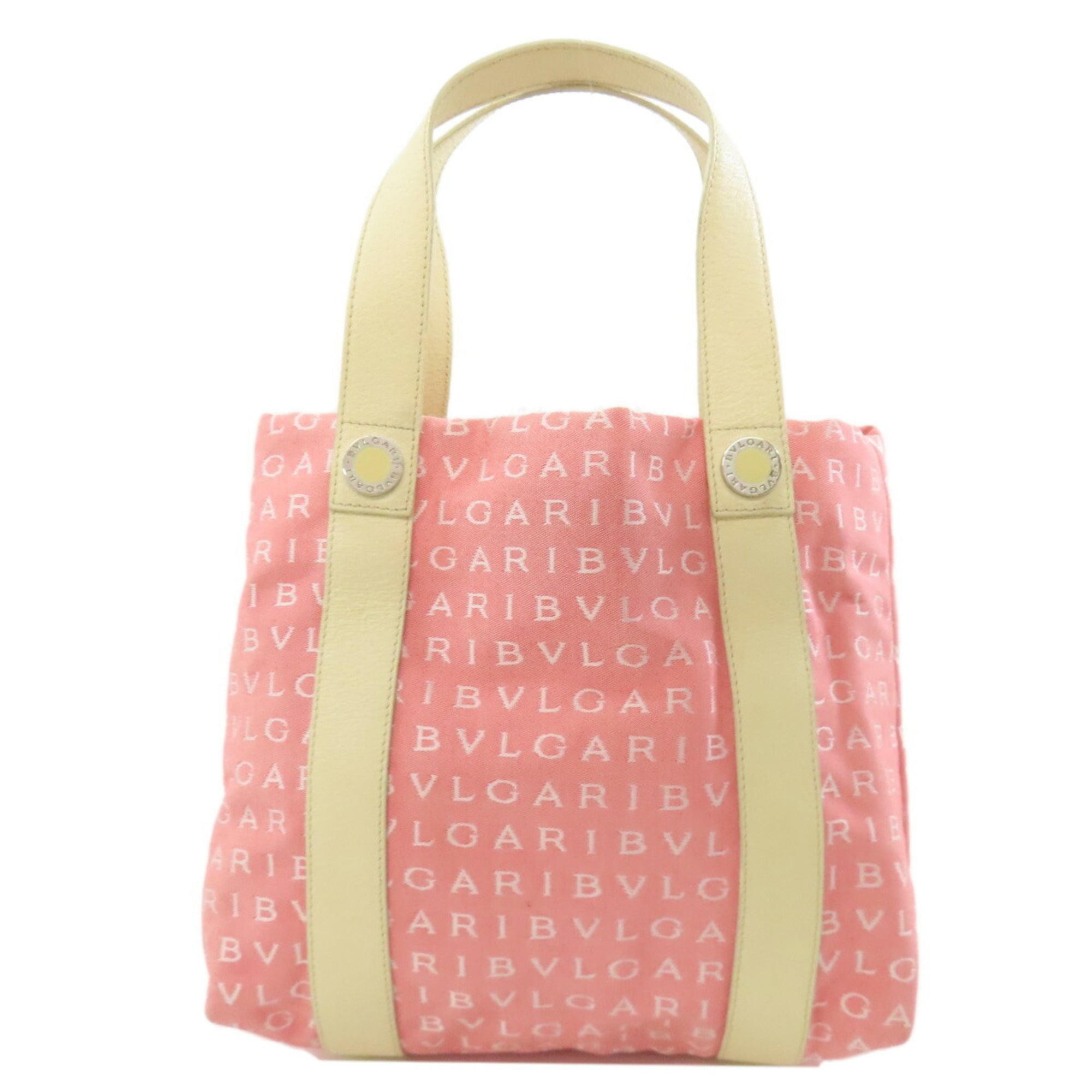 Bvlgari Logomania Pink Canvas Tote Bag (Pre-Owned)
