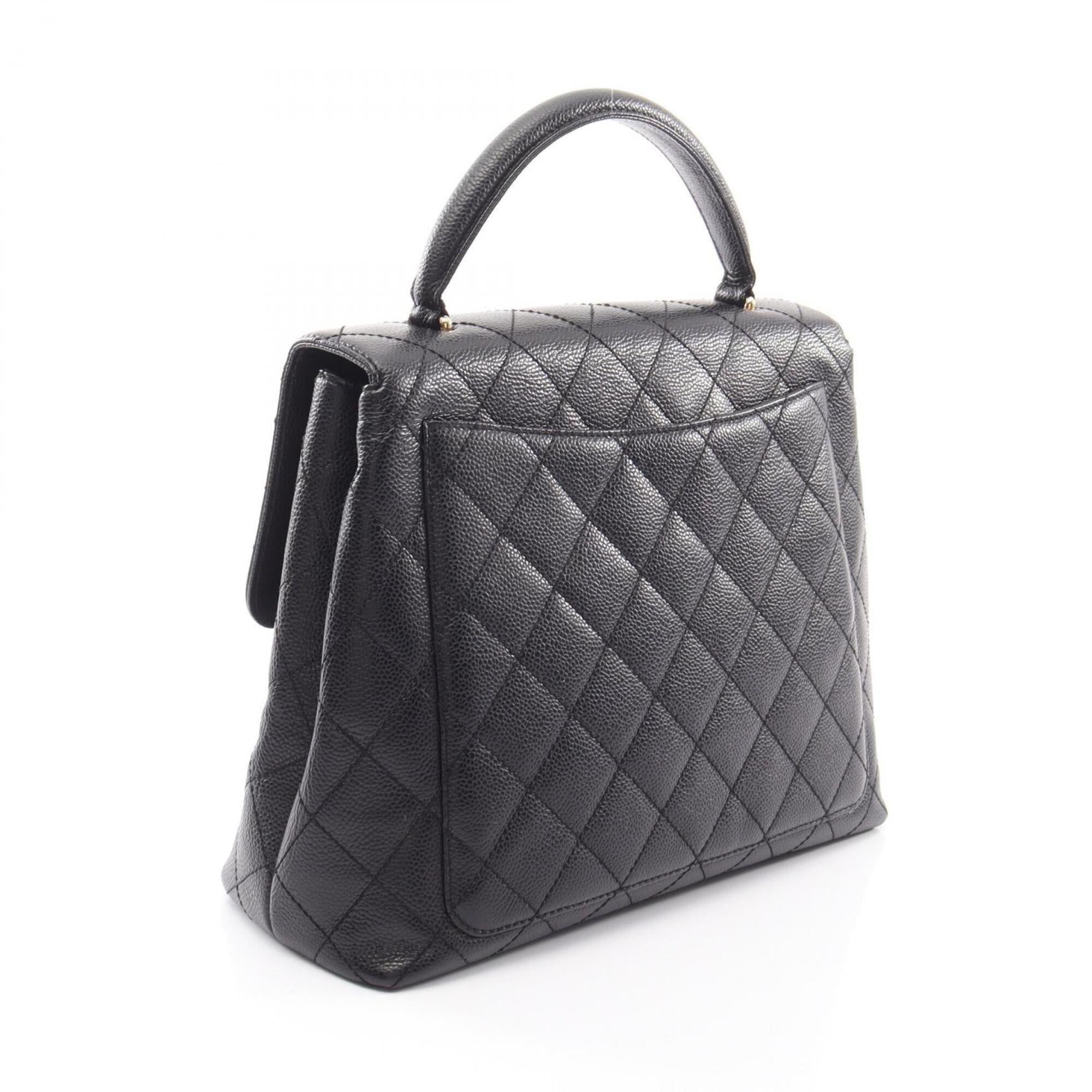 Chanel Black Grained Calfskin Handbag (Pre-Owned)