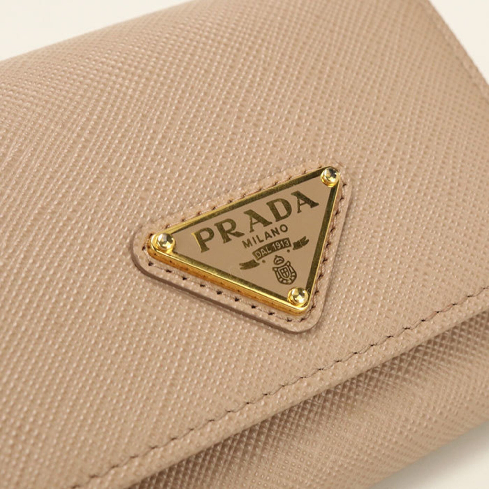 Prada Beige Leather Wallet (Tri-Fold) (Pre-Owned)