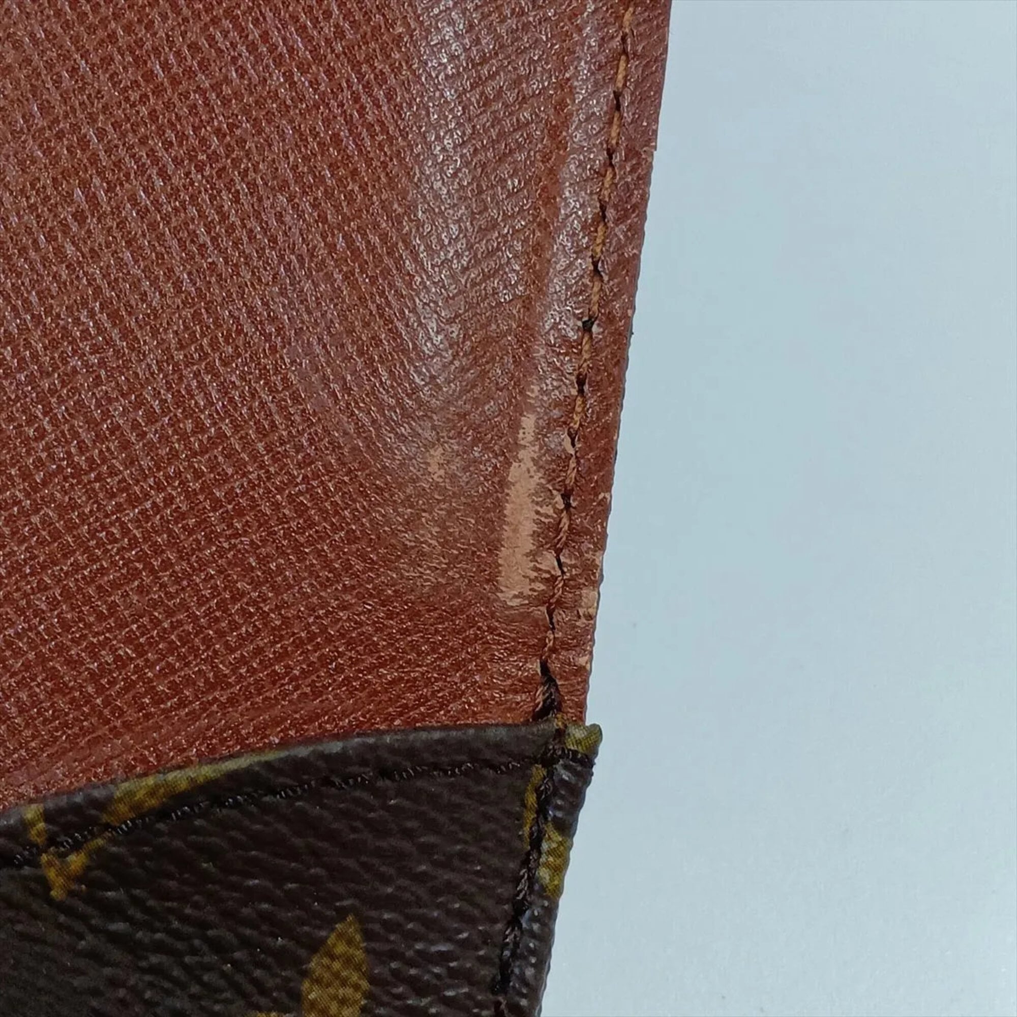Louis Vuitton Brown Leather Coated Canvas Shoulder Bag Tote Bag (Pre-Owned)