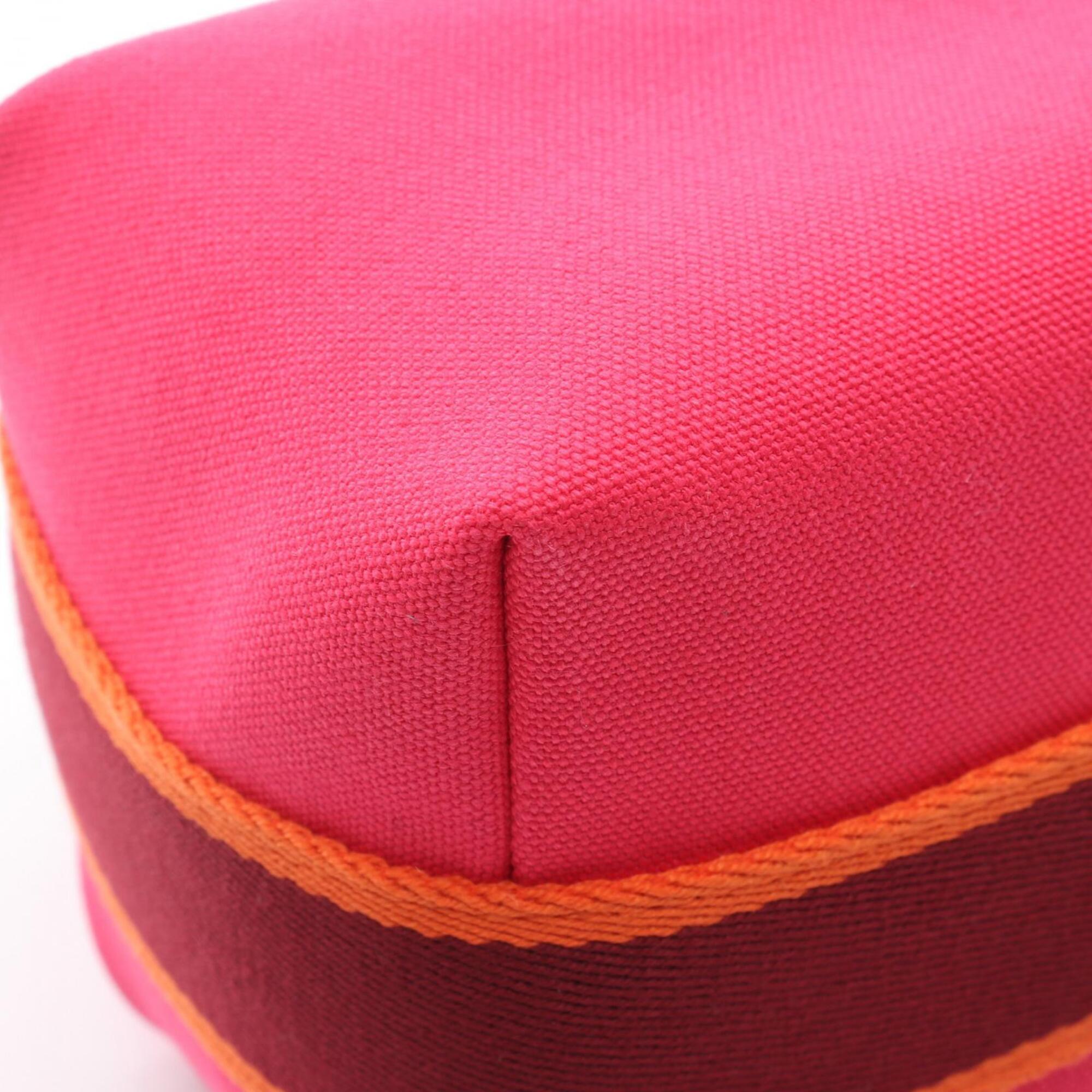 Hermes Bordeaux Orange Pink Canvas Handbag (Pre-Owned)