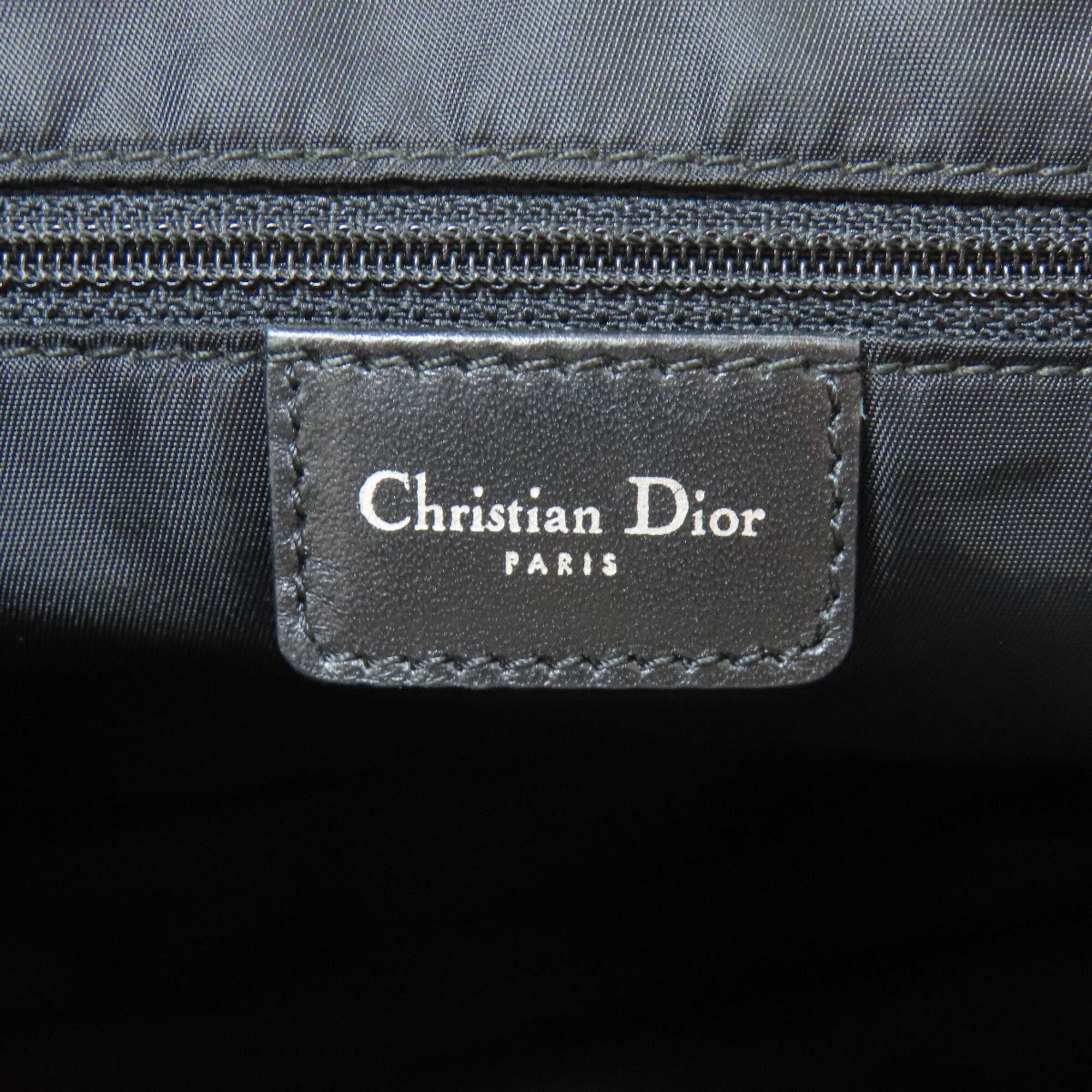 Christian Dior Trotter Black Gray Canvas Shoulder Bag (Pre-Owned)