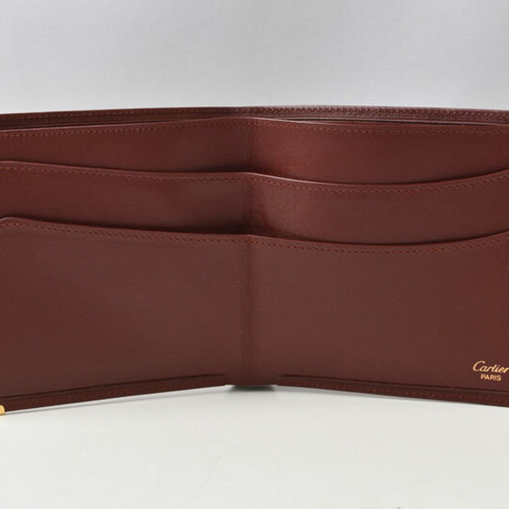 Cartier Bordeaux Leather Wallet (Bi-Fold) (Pre-Owned)