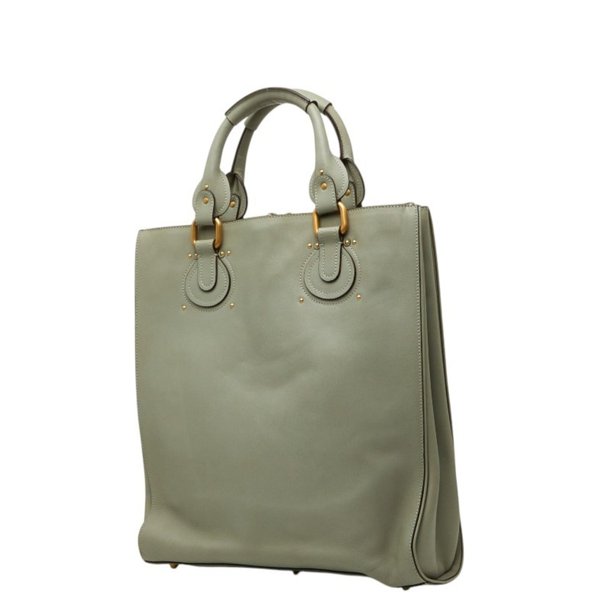 Chloé Green Leather Handbag Tote Bag (Pre-Owned)
