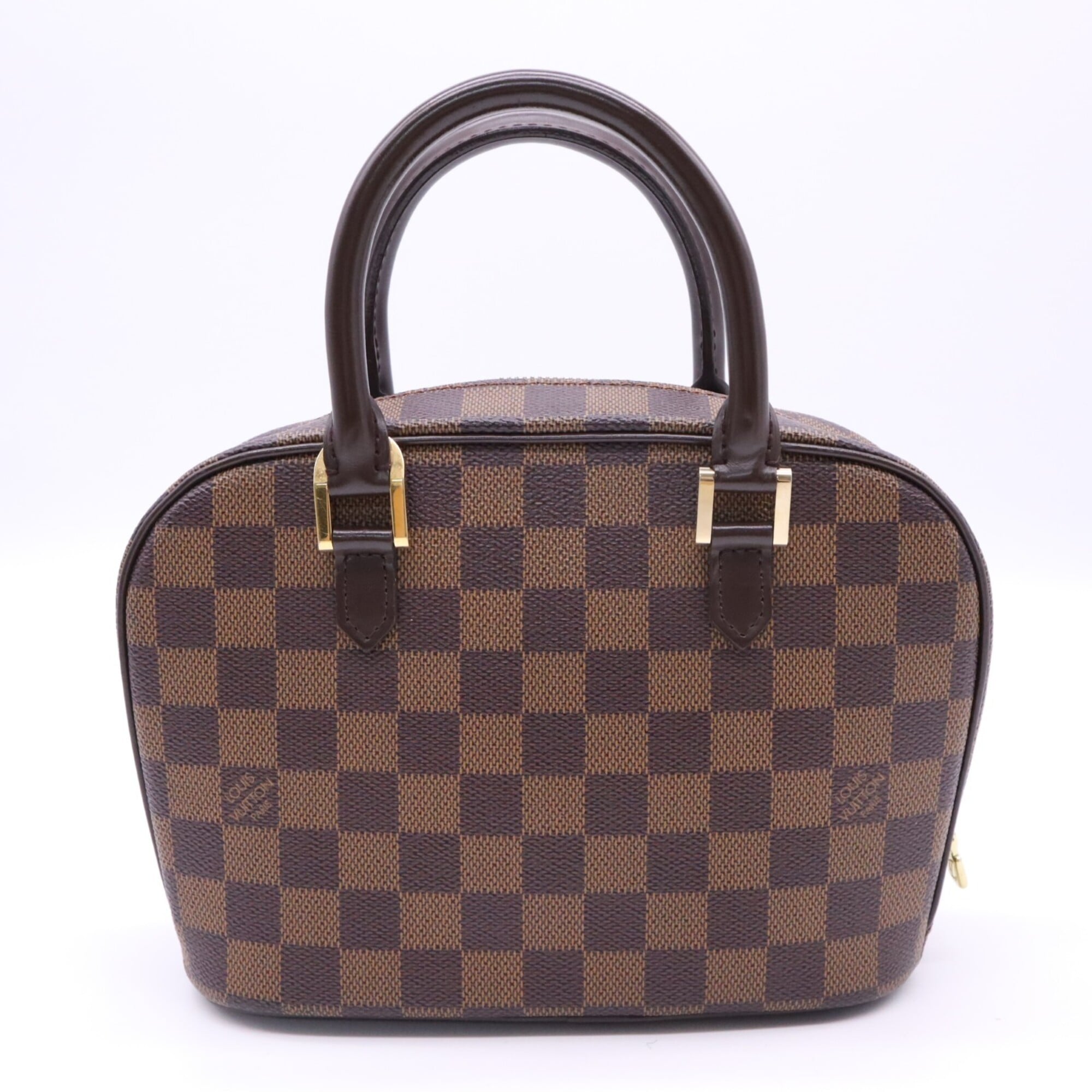 Louis Vuitton Beige Brown Coated Canvas Leather Handbag (Pre-Owned)