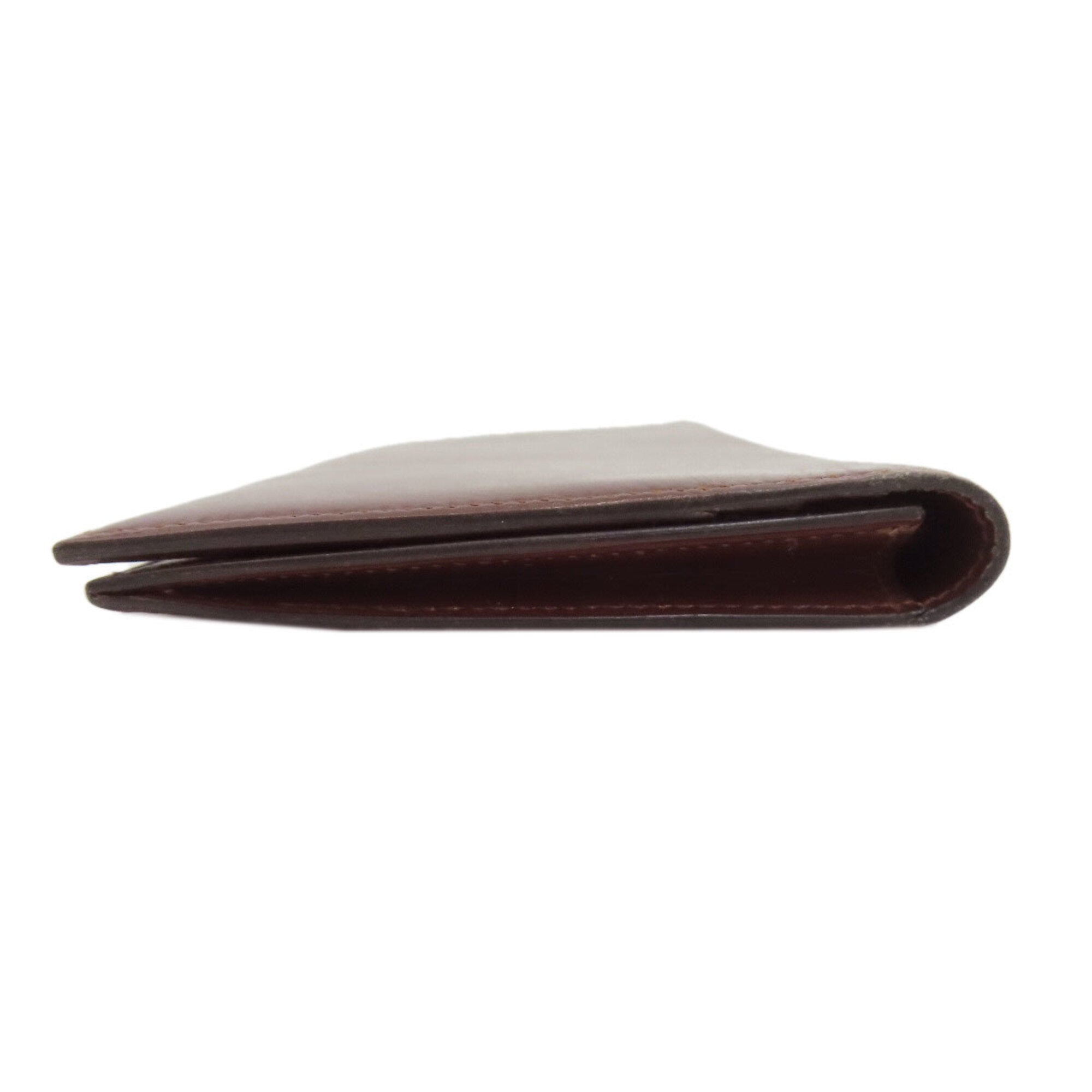 Hermes Brown Red Color Box Calf Leather Long Bill Wallet (Bi-Fold) (Pre-Owned)