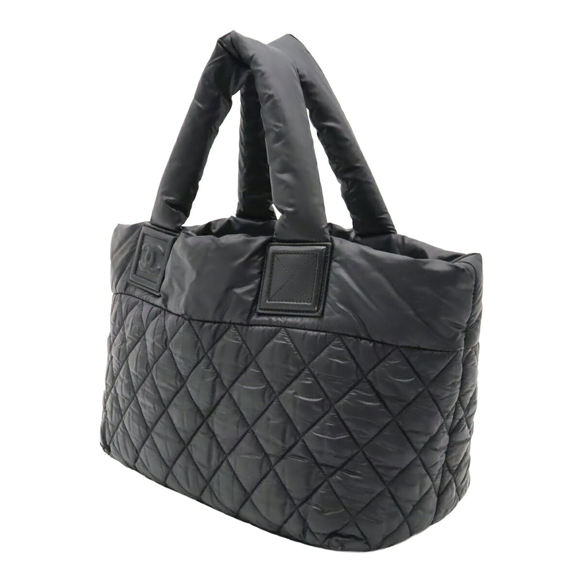 Chanel Black Nylon Leather Handbag Tote Bag (Pre-Owned)