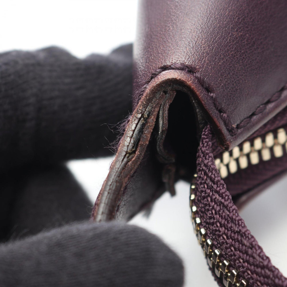 Gucci Purple Leather Handbag Shoulder Bag (Pre-Owned)