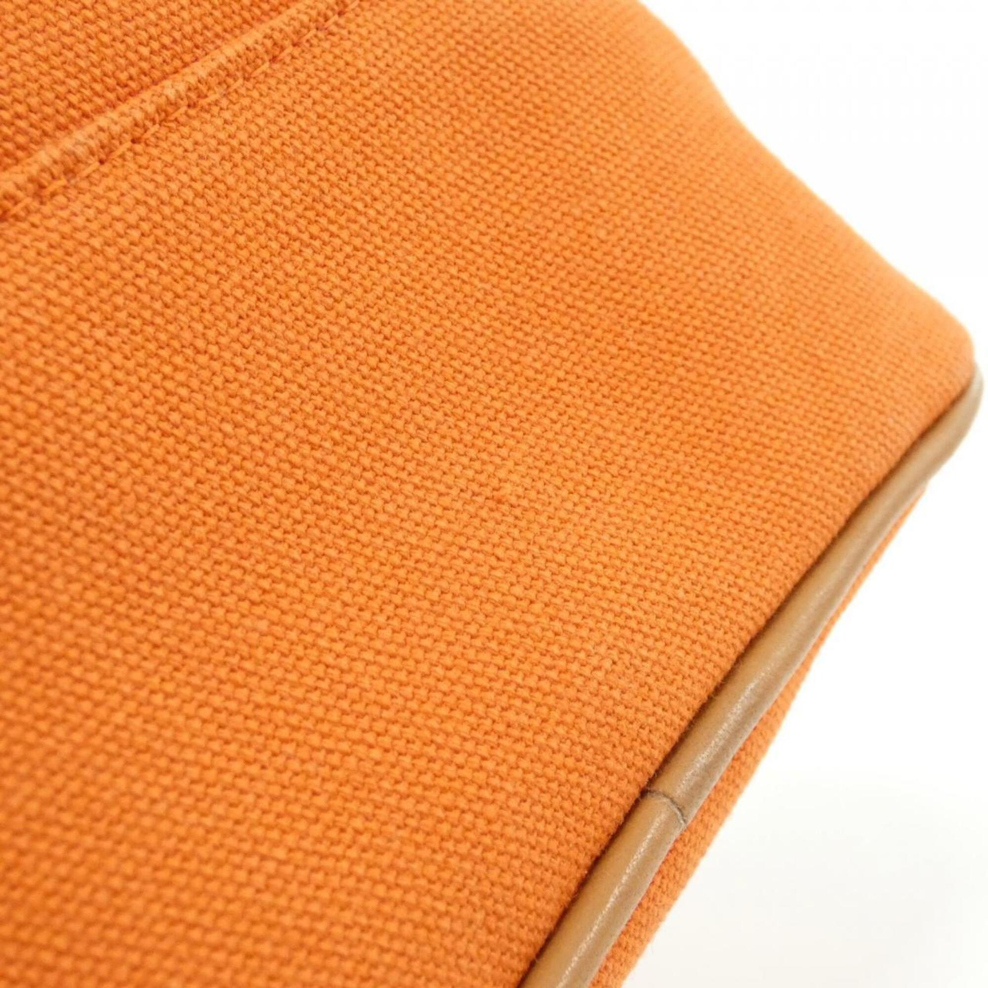 Hermes Feu Orange Canvas Handbag Pouch (Pre-Owned)
