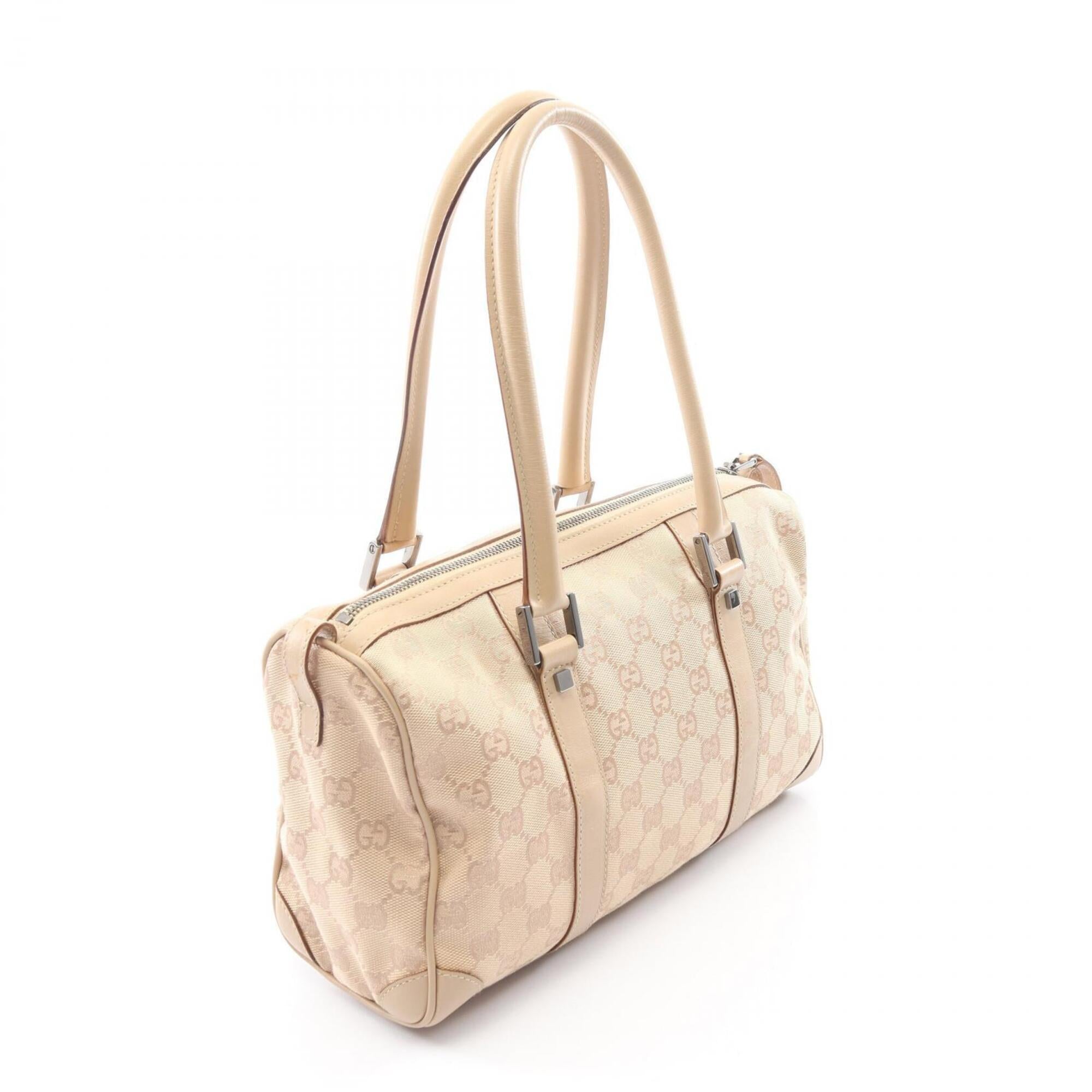 Gucci Beige Canvas Leather Handbag (Pre-Owned)