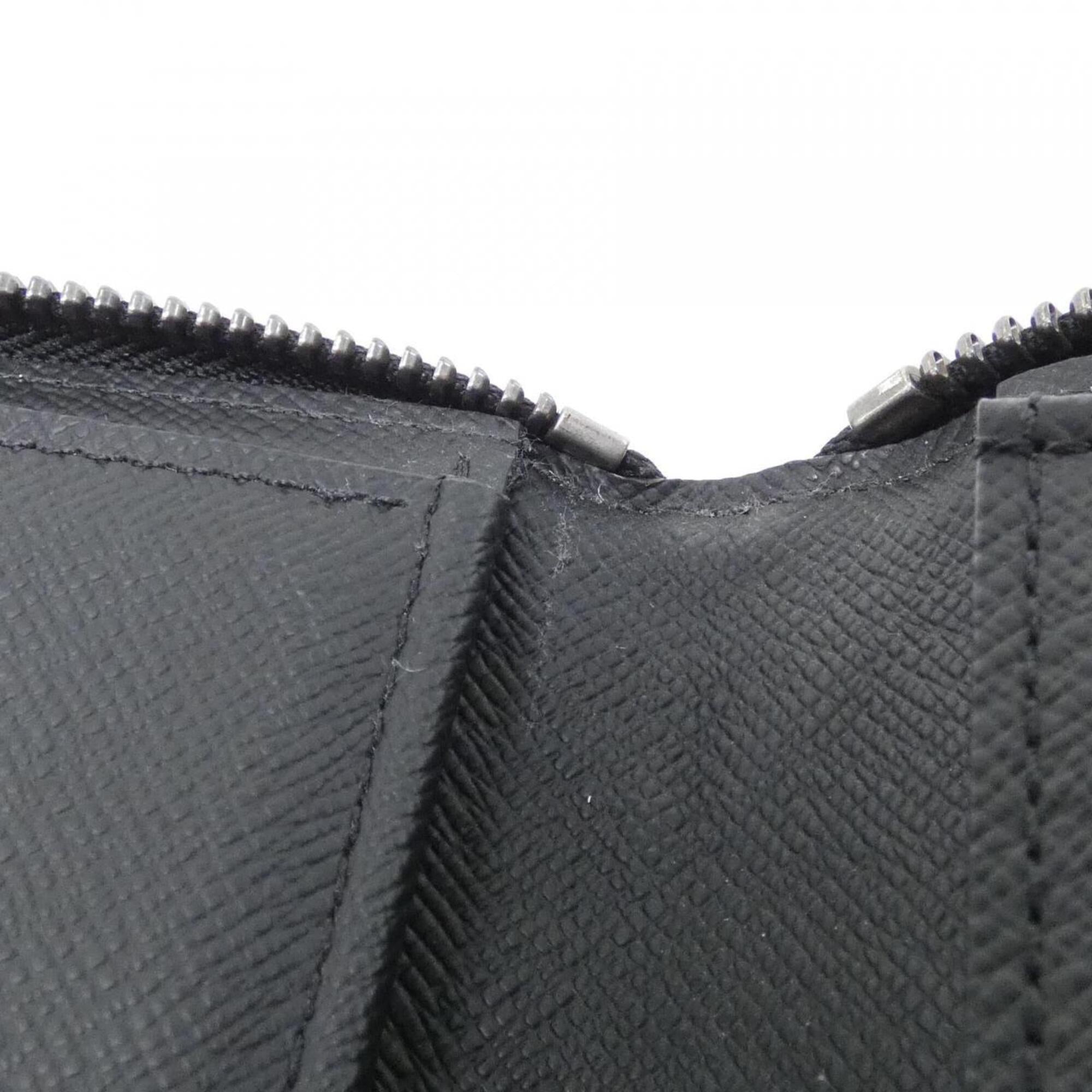 Louis Vuitton Black Coated Canvas Long Wallet (Bi-Fold) (Pre-Owned)