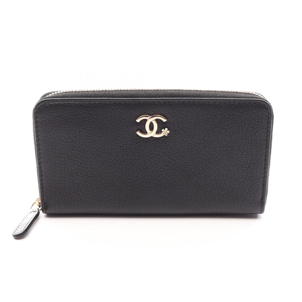 Chanel Black Leather Wallet (Bi-Fold) (Pre-Owned)