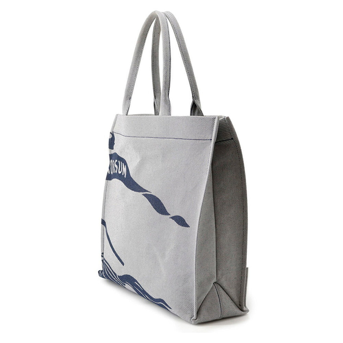 Burberry Gray Navy Canvas Handbag Tote Bag (Pre-Owned)