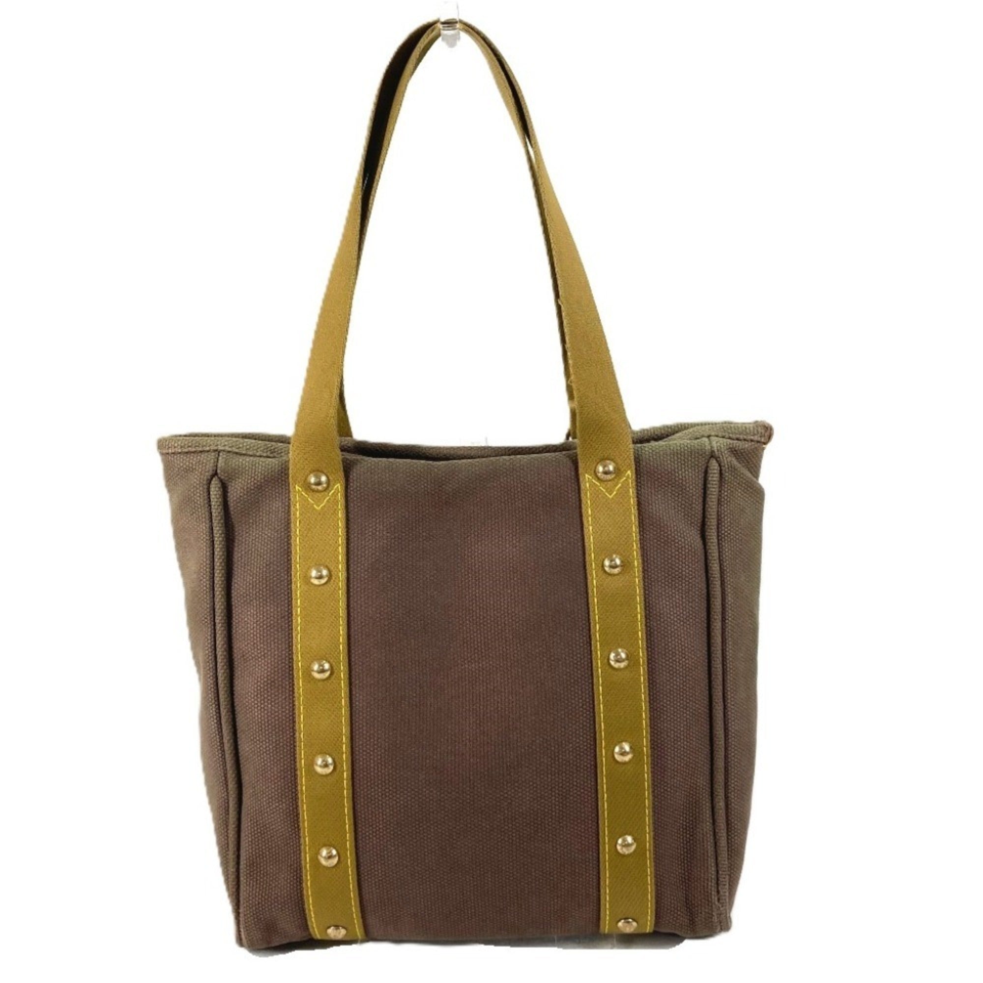 Louis Vuitton Khaki Cotton Shoulder Bag Tote Bag (Pre-Owned)