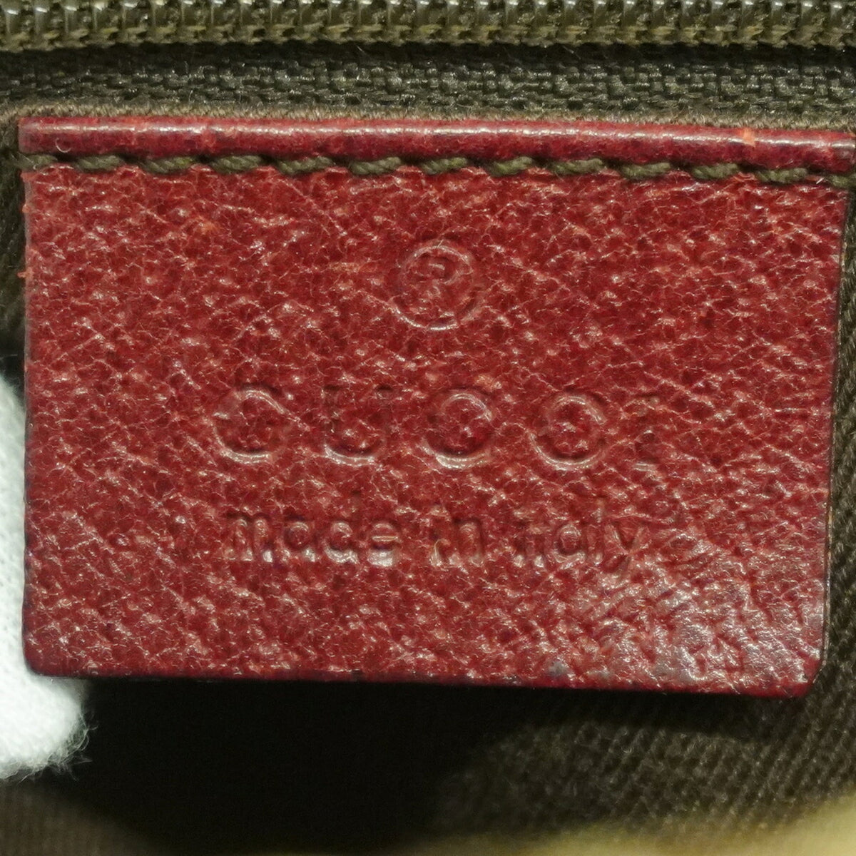 Gucci Beige Bordeaux Canvas Handbag (Pre-Owned)