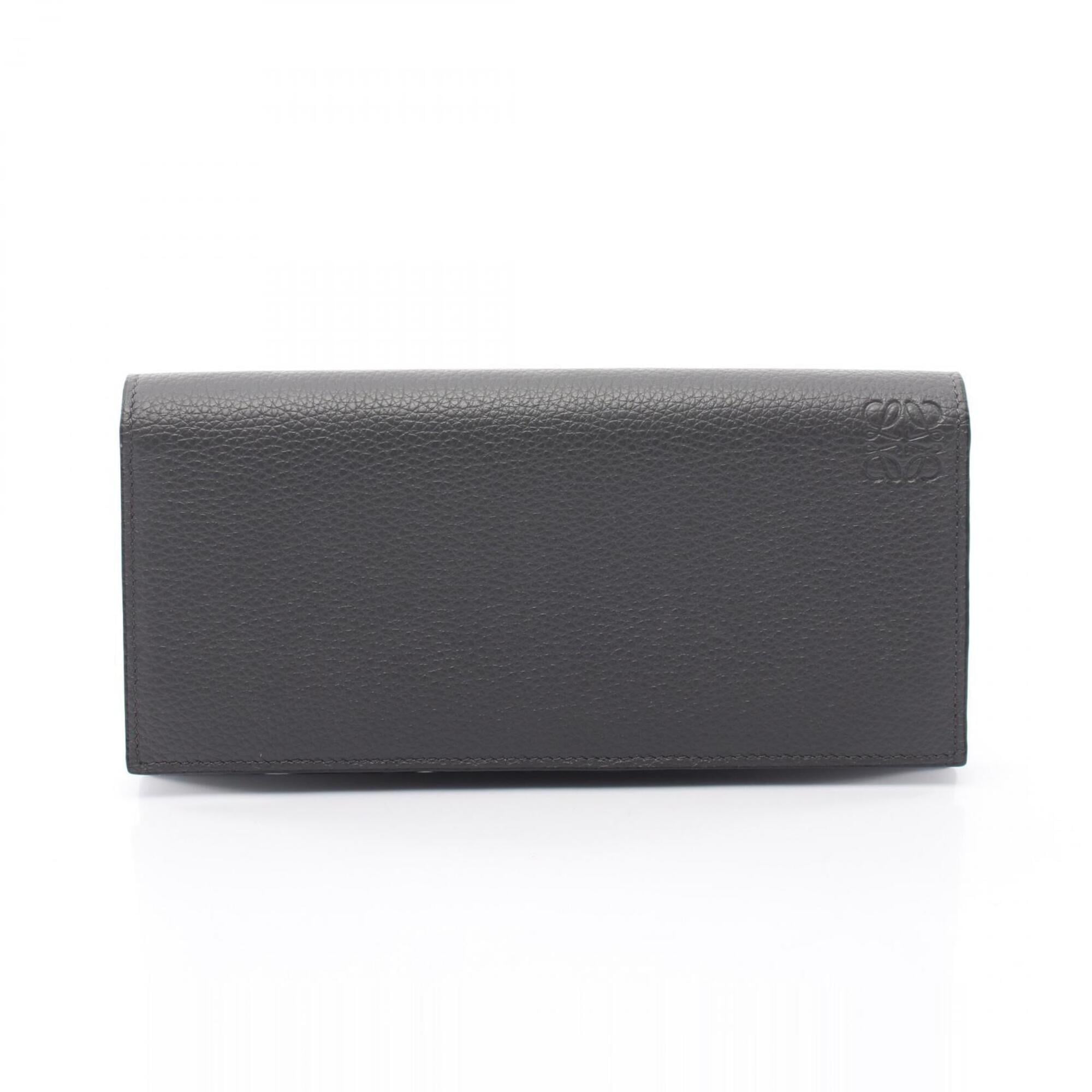Loewe Gray Leather Long Wallet (Bi-Fold) (Pre-Owned)