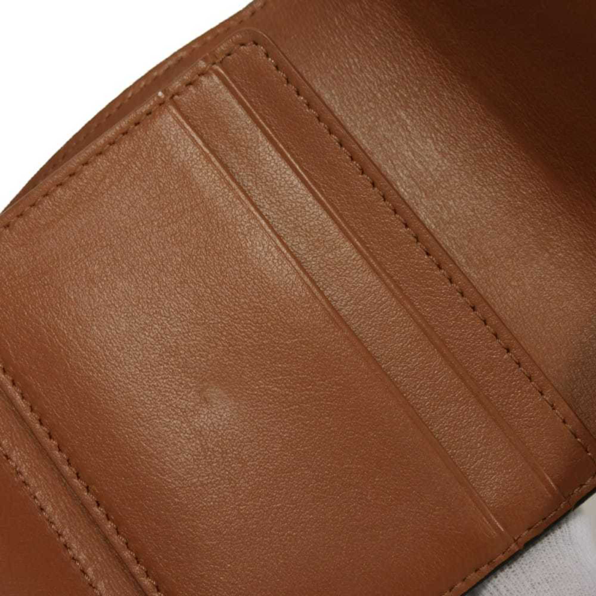 Celine Black Brown Coated Canvas Leather Wallet (Tri-Fold) (Pre-Owned)