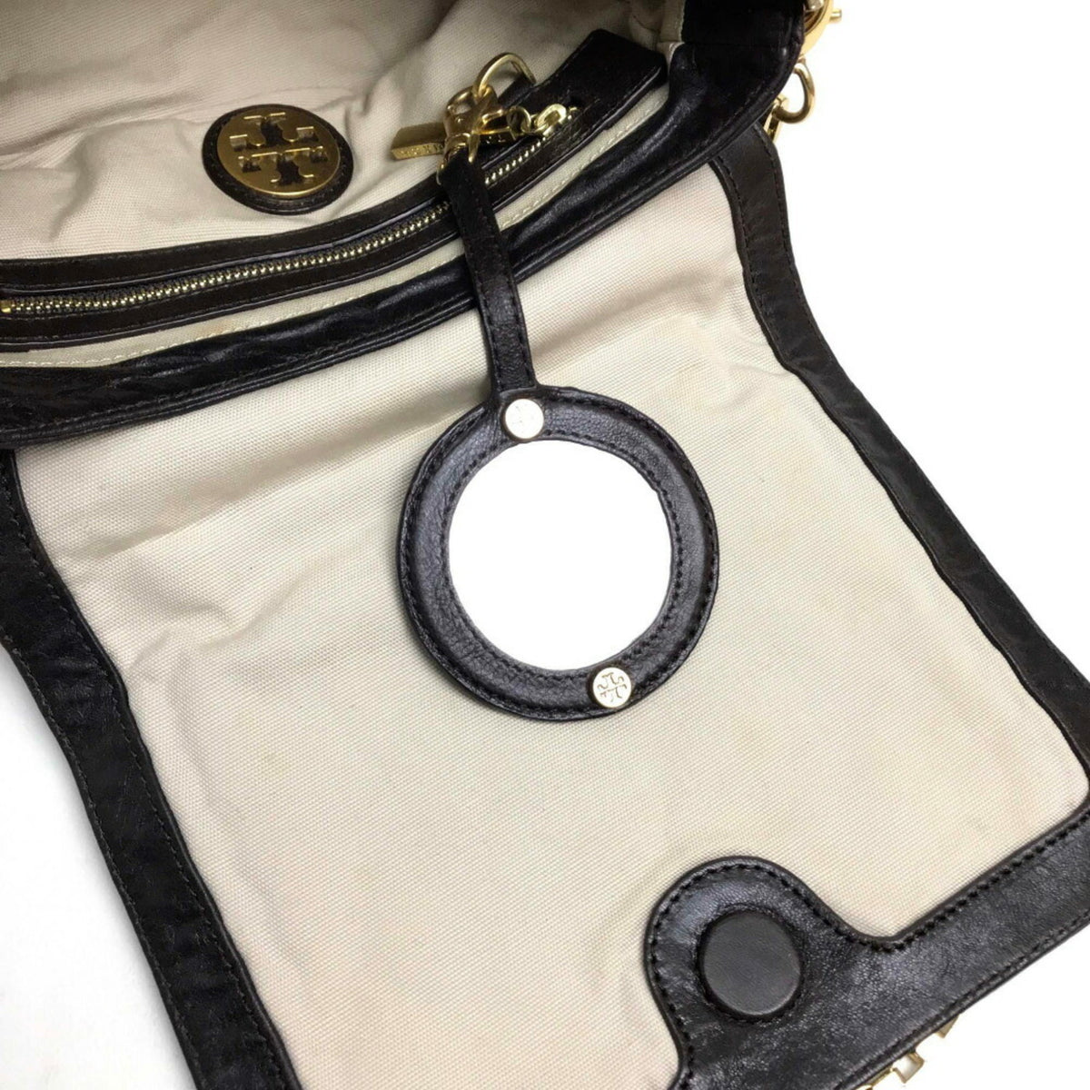 Tory Burch Dark Brown Leather Pochette Pouch Shoulder Bag (Pre-Owned)