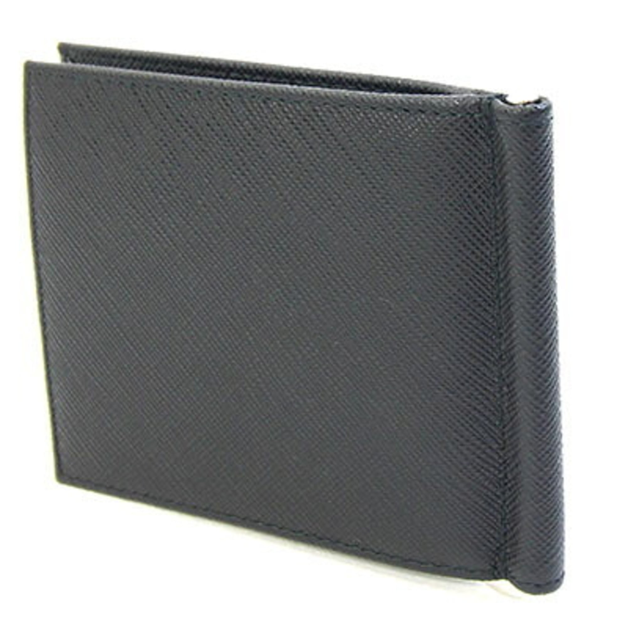 Prada Black Leather Long Bill Wallet (Bi-Fold) (Pre-Owned)