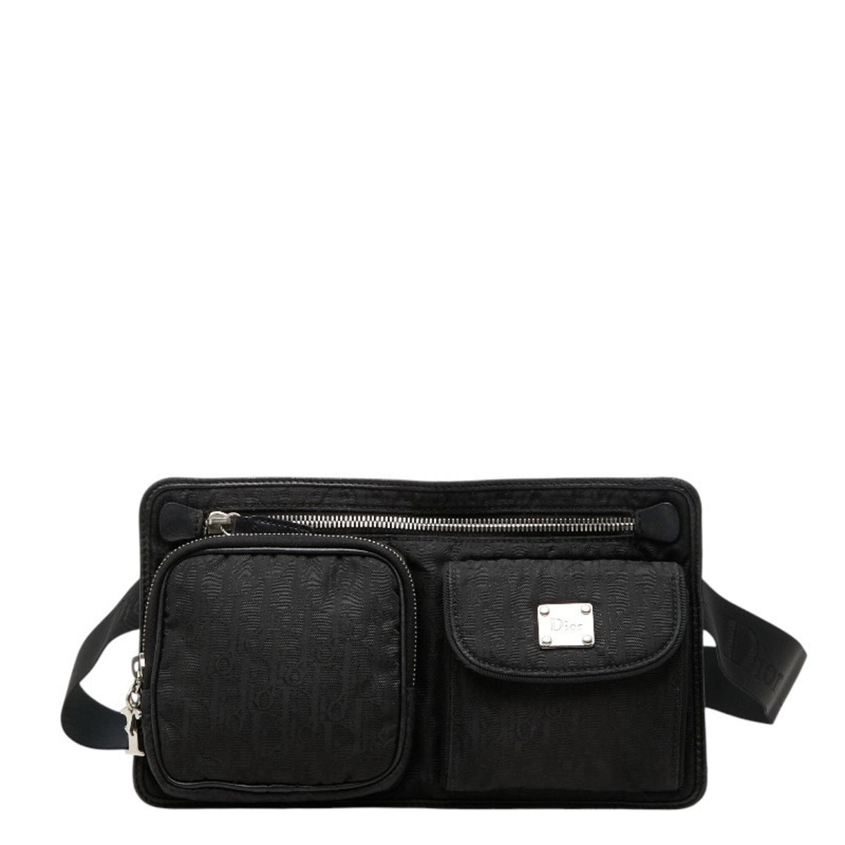 Christian Dior Black Canvas Leather Shoulder Bag (Pre-Owned)