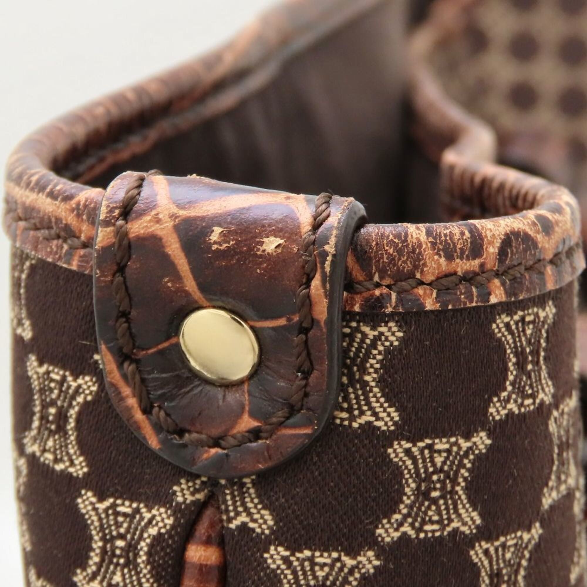 Celine Brown Canvas Leather Tote Bag (Pre-Owned)
