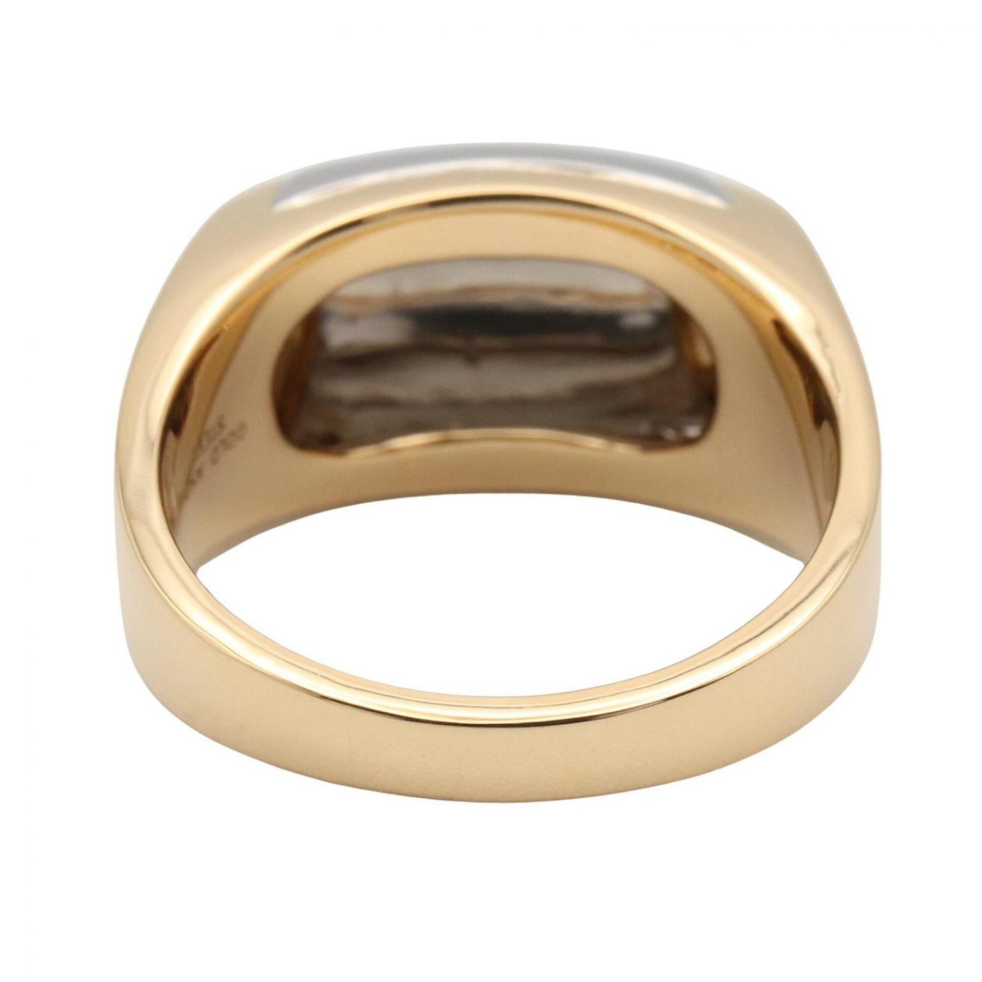 Bvlgari Gold Silver Yellow Gold (18K) Stainless Steel Band Ring (Pre-Owned)
